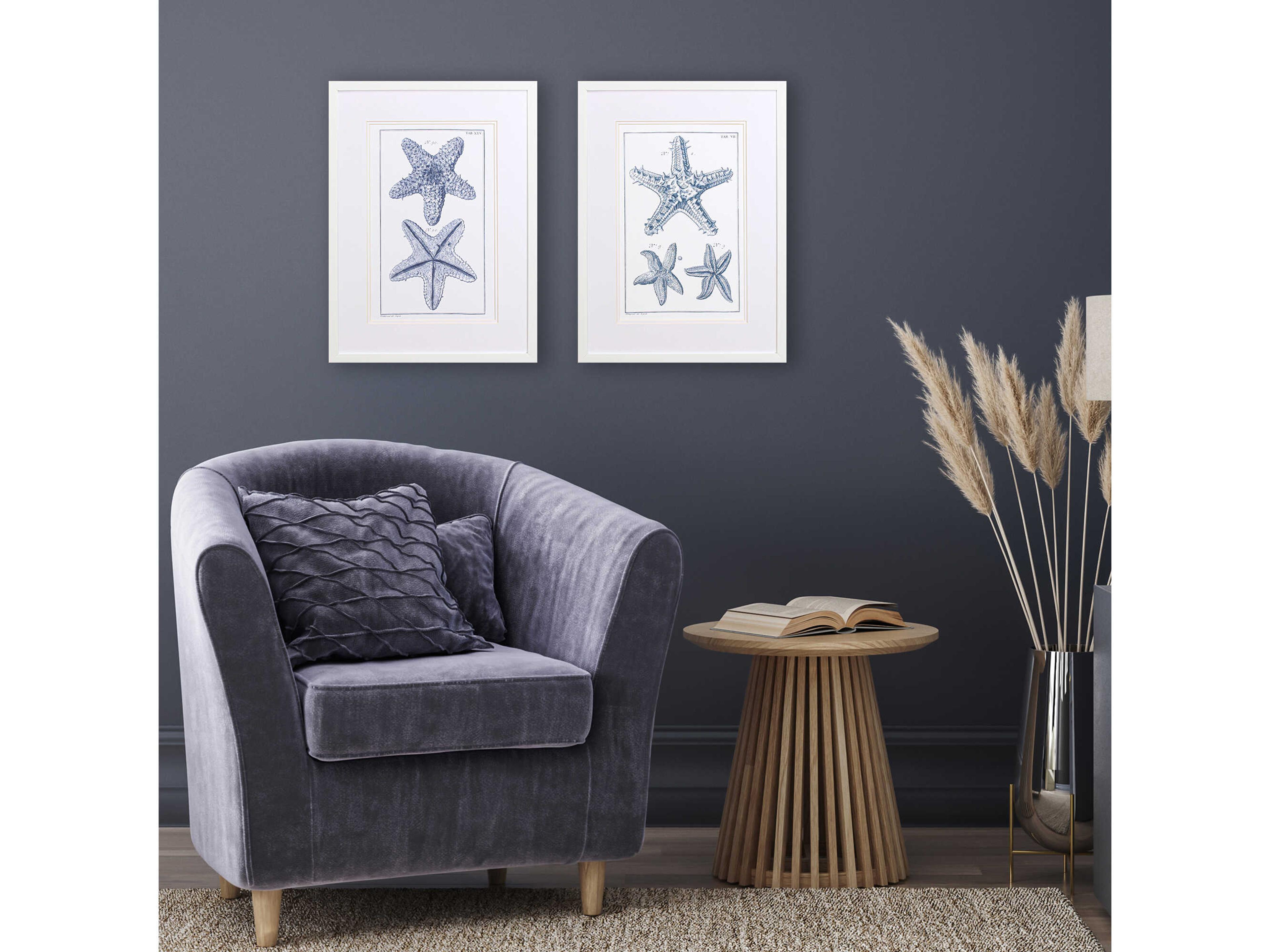 Paragon Waterside Blue Sea Stars-B Wall Art Set of 2