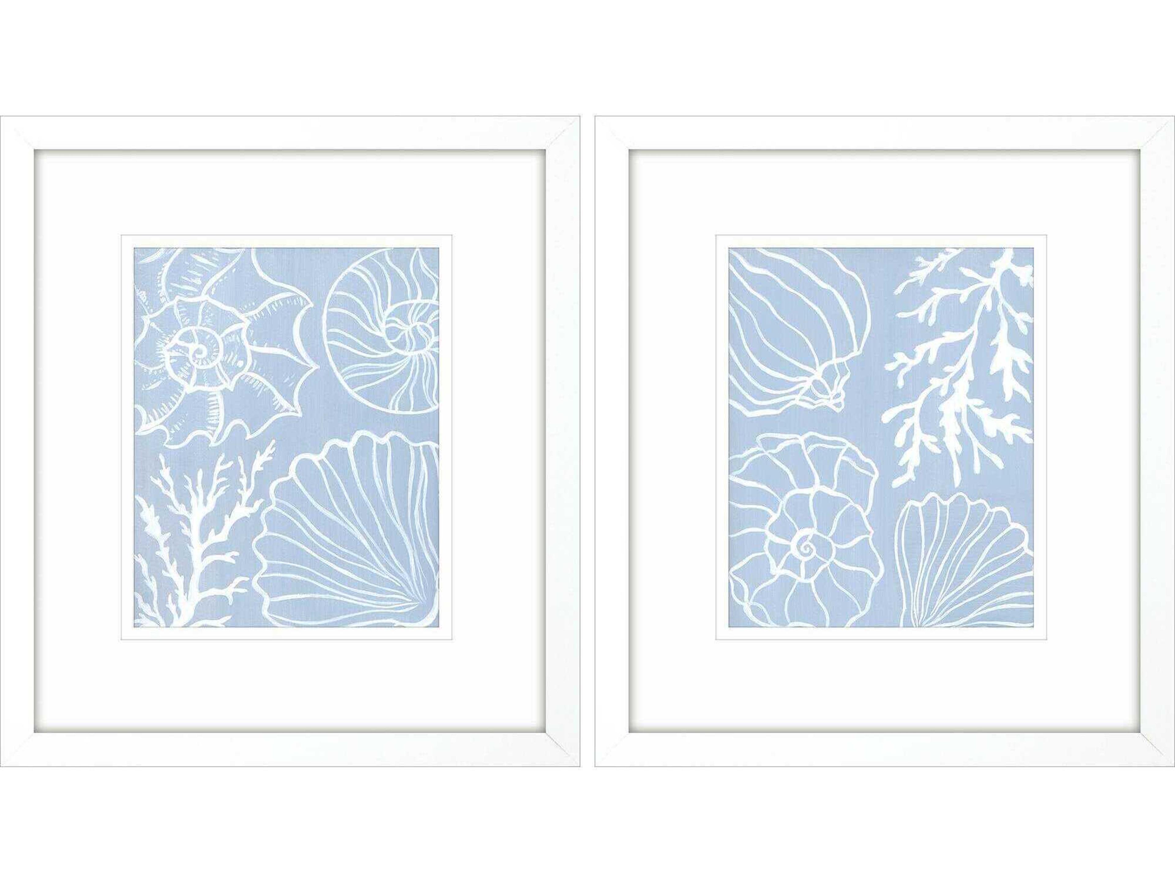 Waterside Shell Silhouettes Wall Art Set of 2