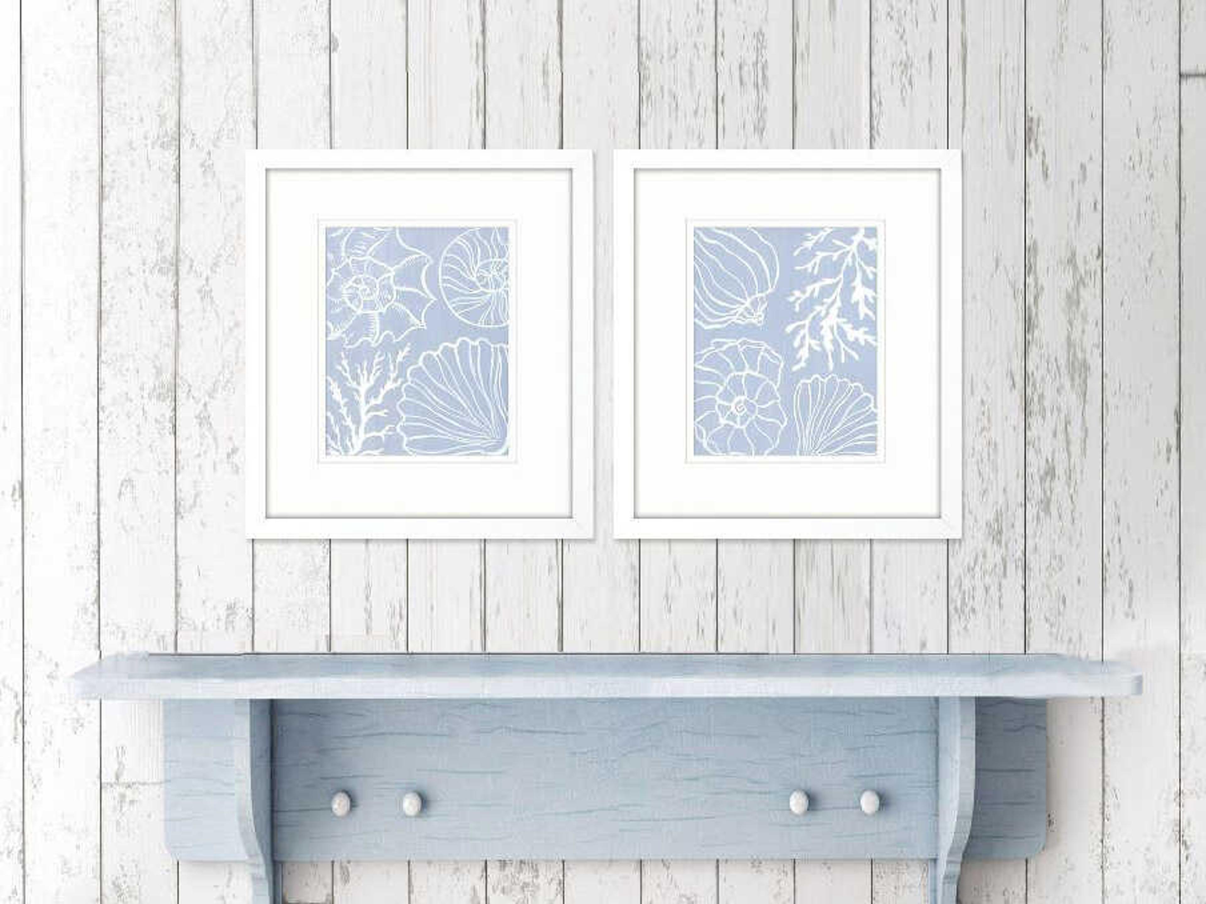 Paragon Waterside Shell Silhouettes Wall Art Set of 2