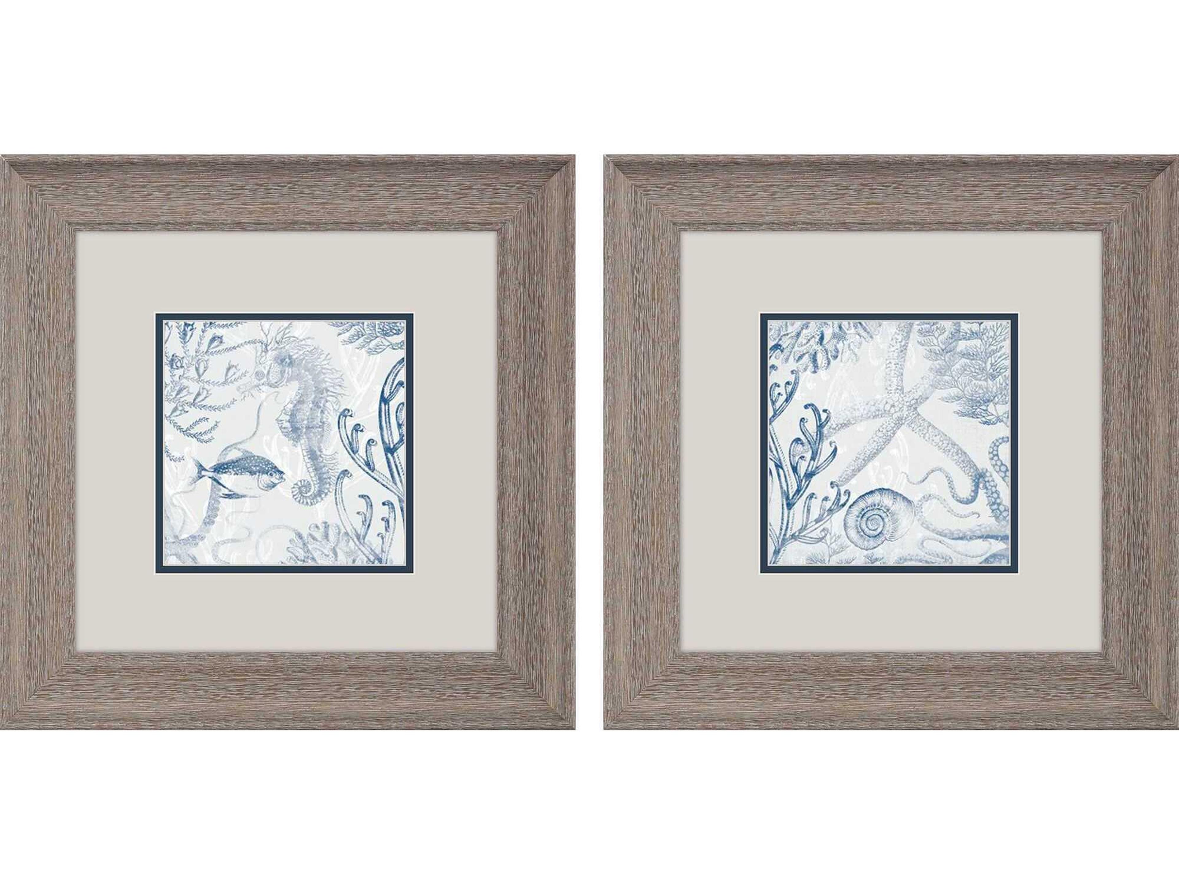 Paragon Animals Seabed Scene-B Wall Art Set of 2