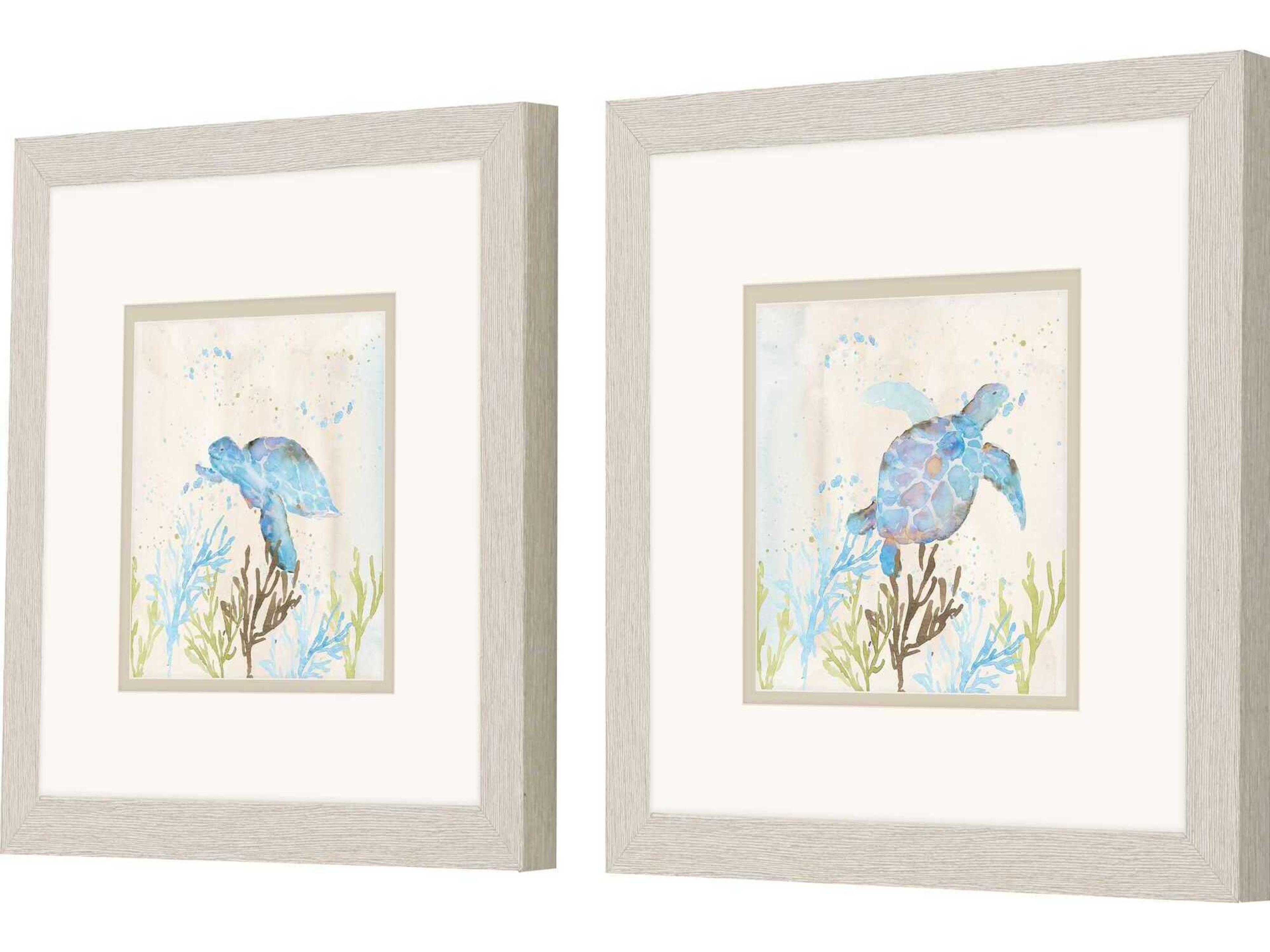 Paragon Animals Blue Sea Turtle Wall Art Set of 2