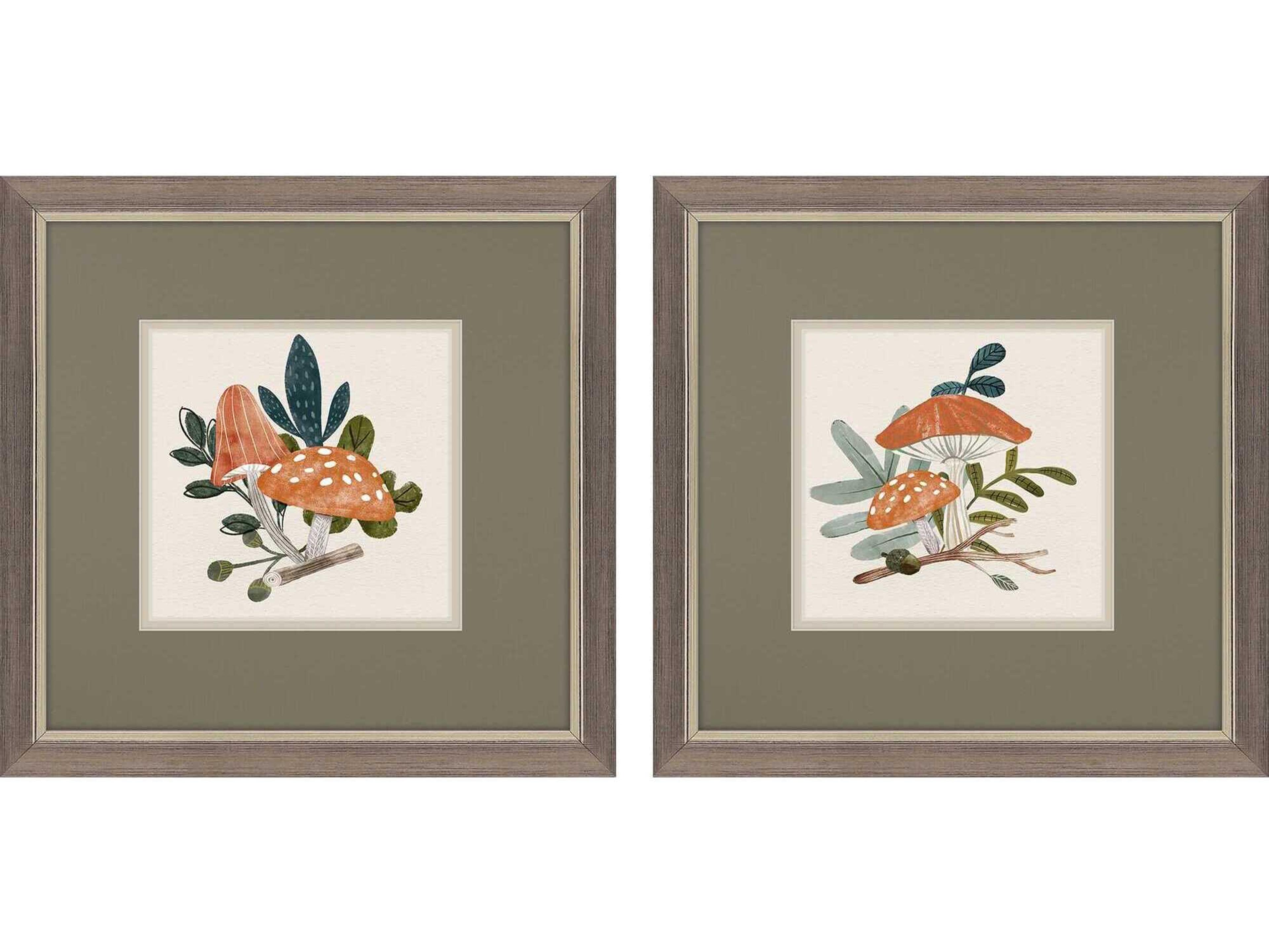 Paragon Florals Amanita Mushroom Wall Art Set of 2