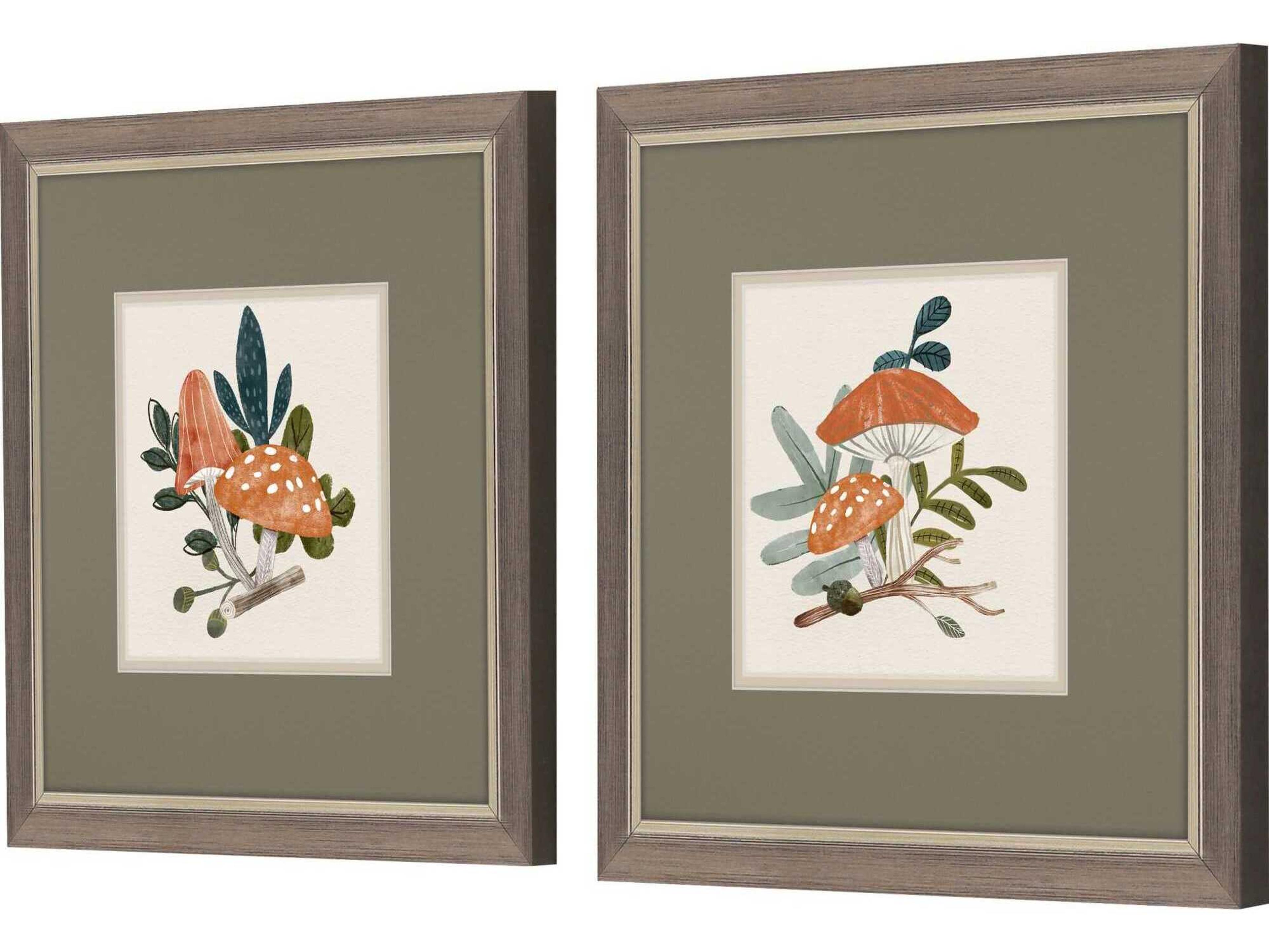 Paragon Florals Amanita Mushroom Wall Art Set of 2