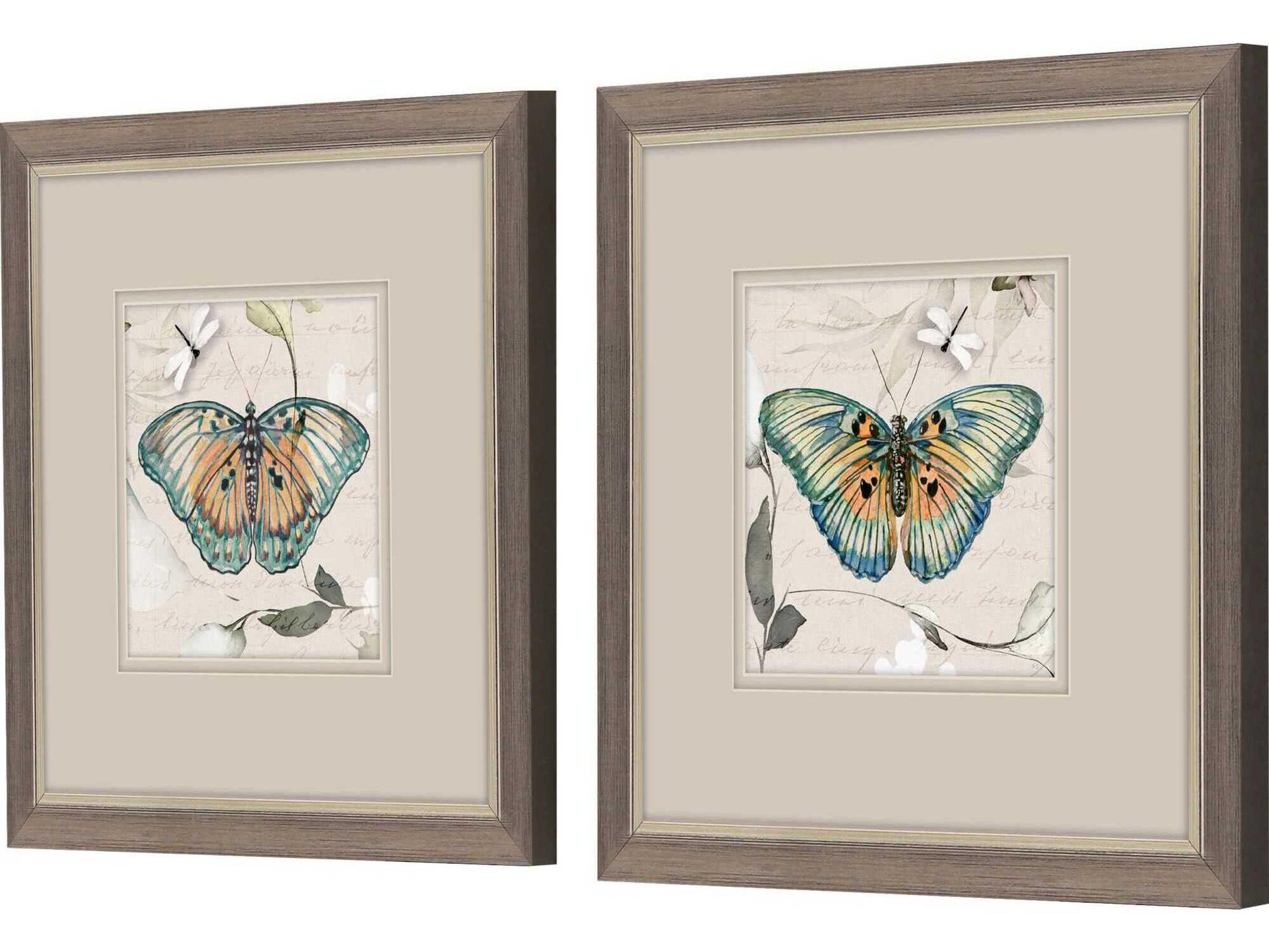 Paragon Animals Papillon Wall Art Set of 2