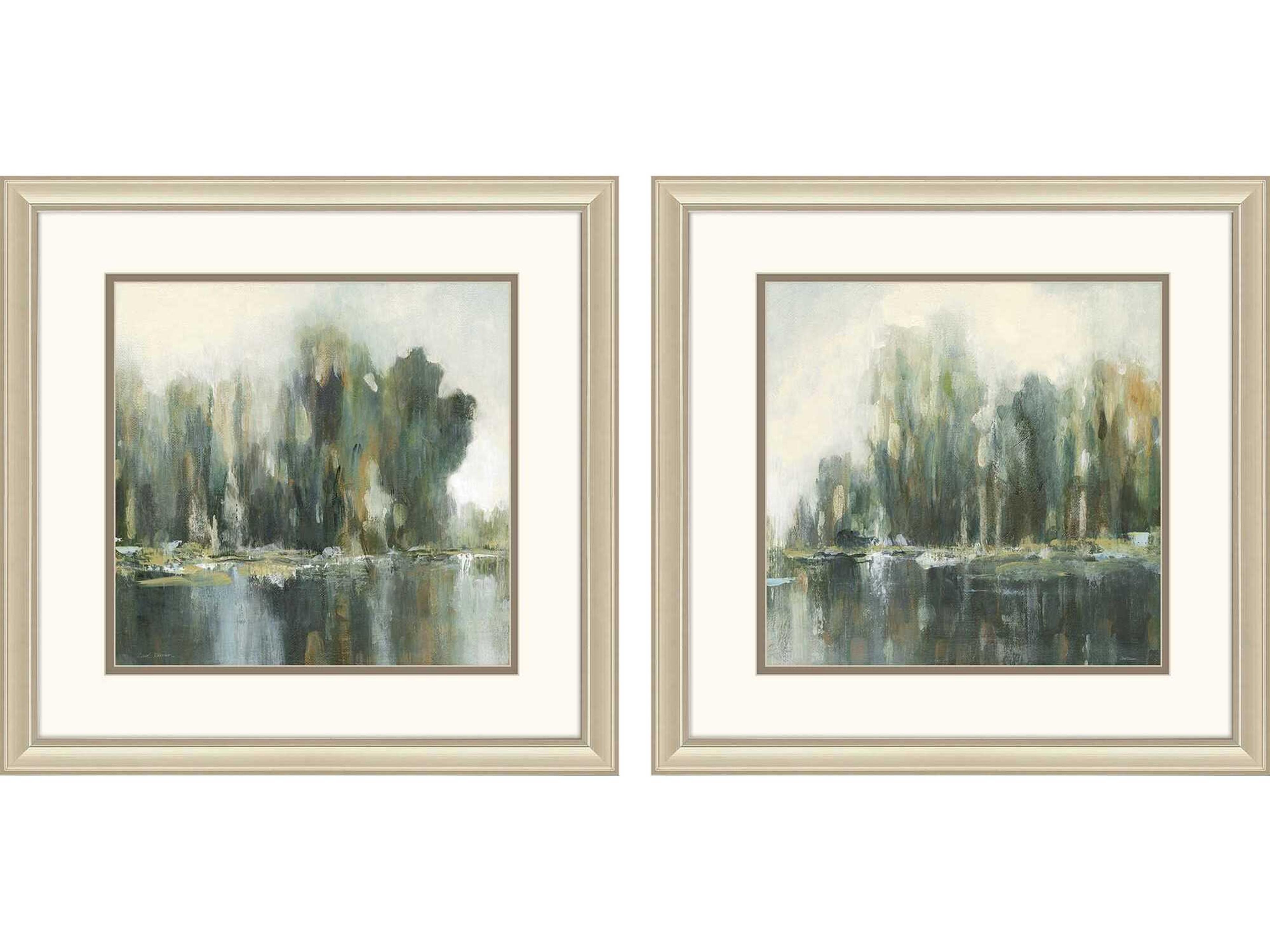 Paragon Waterside Textured Treeline Wall Art Set of 2