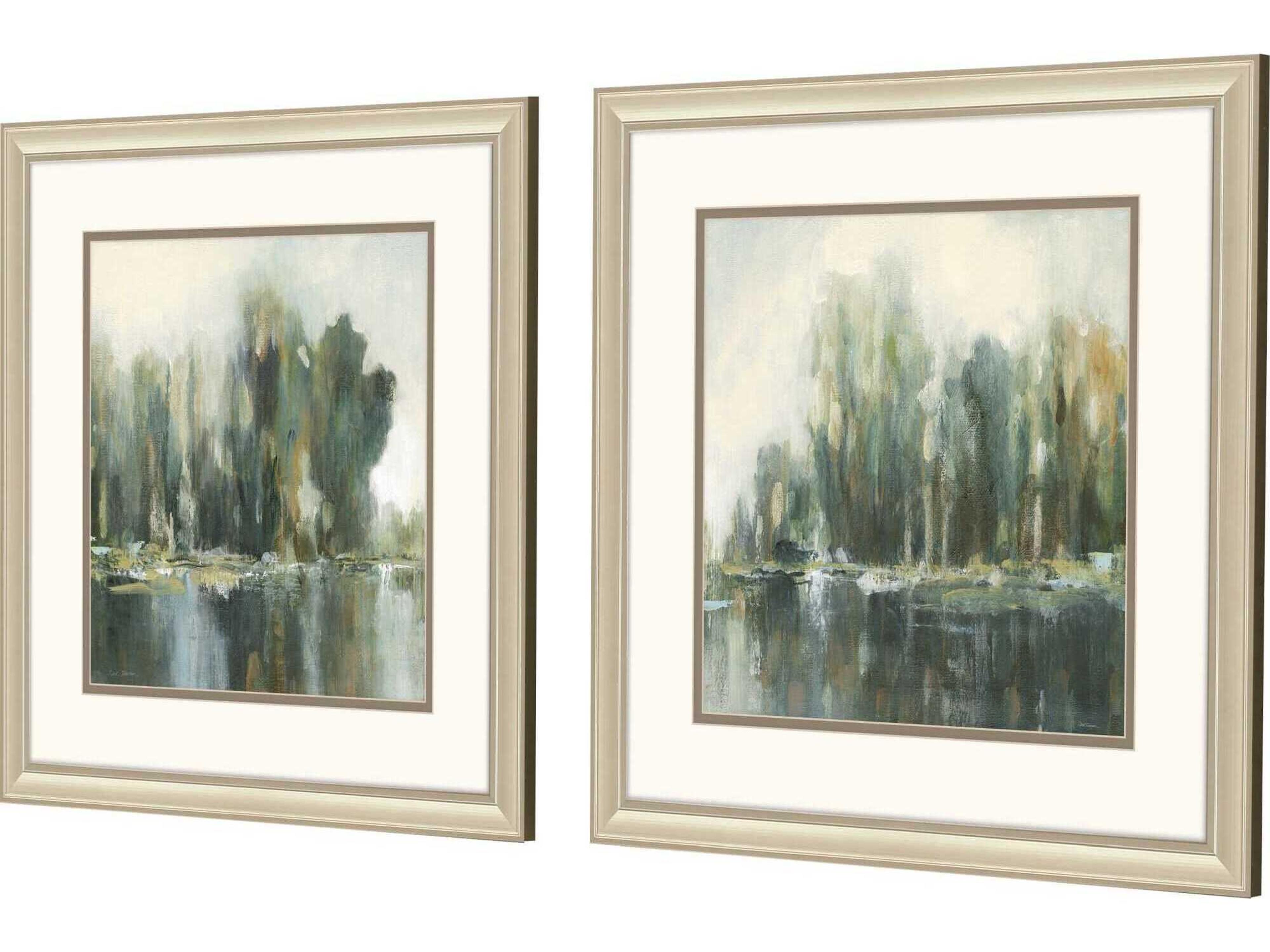 Paragon Waterside Textured Treeline Wall Art Set of 2