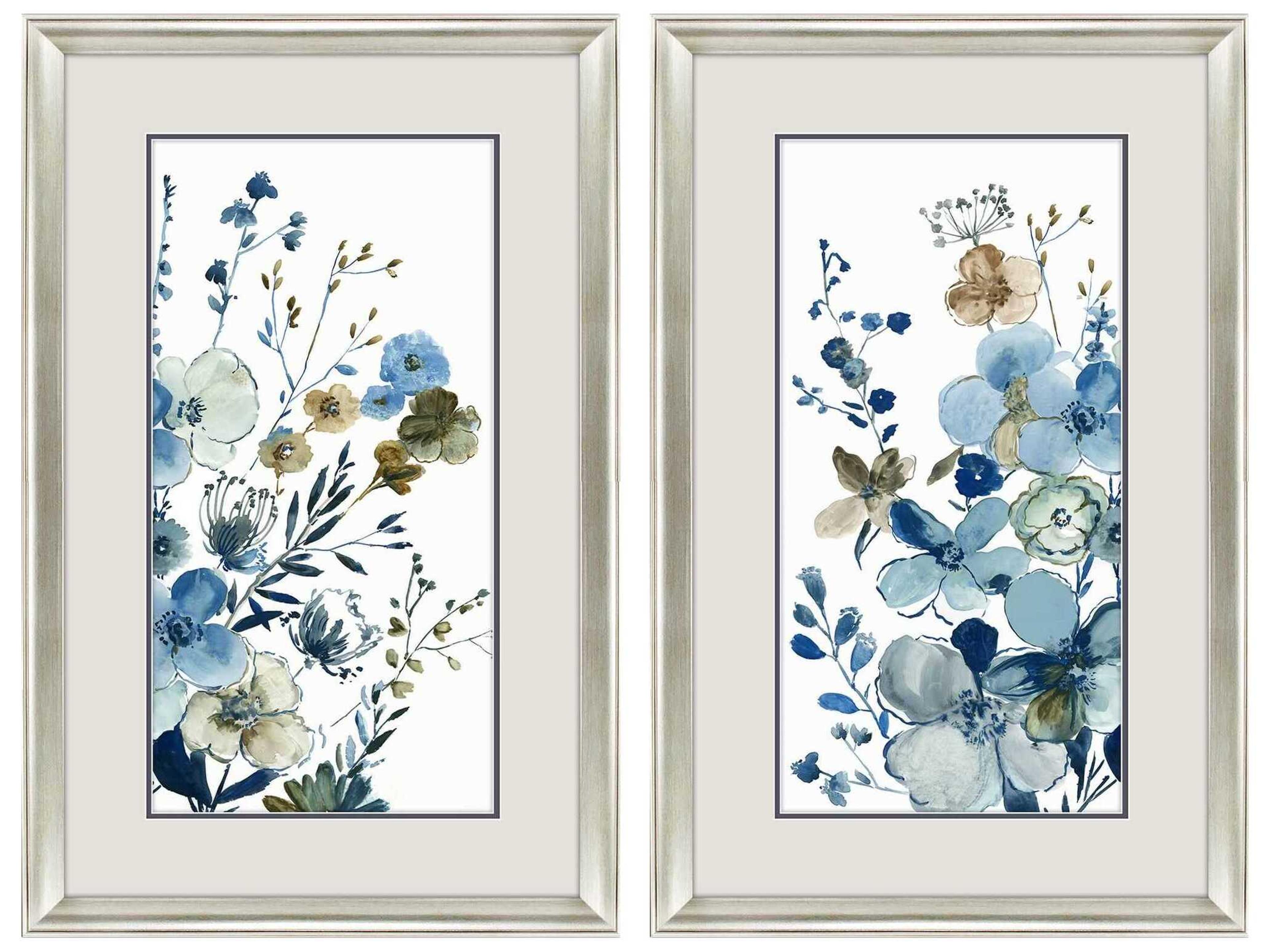 Paragon Florals Blue Blossoming Wall Art Set of 2