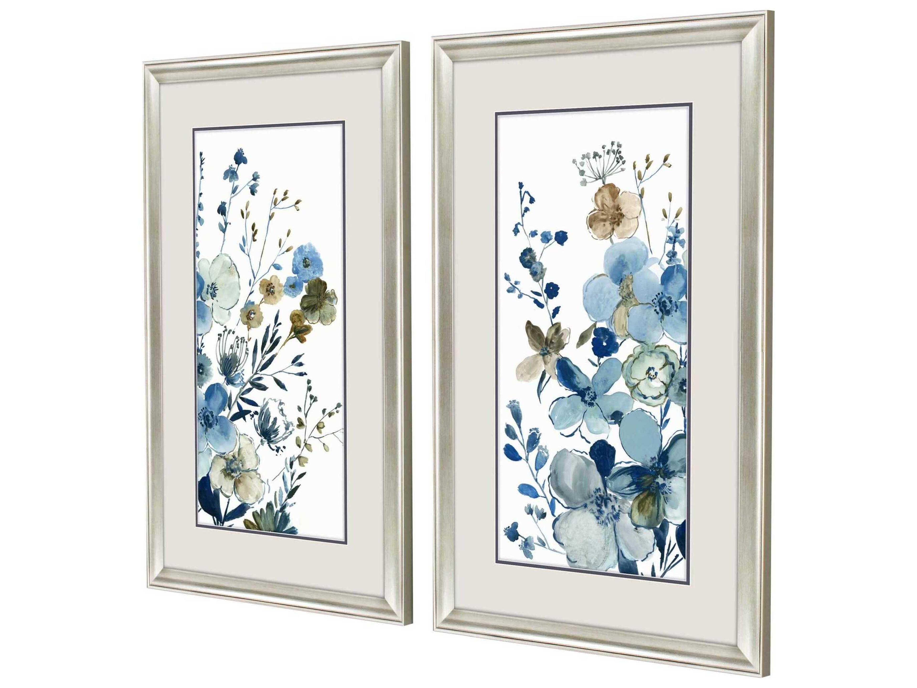 Paragon Florals Blue Blossoming Wall Art Set of 2