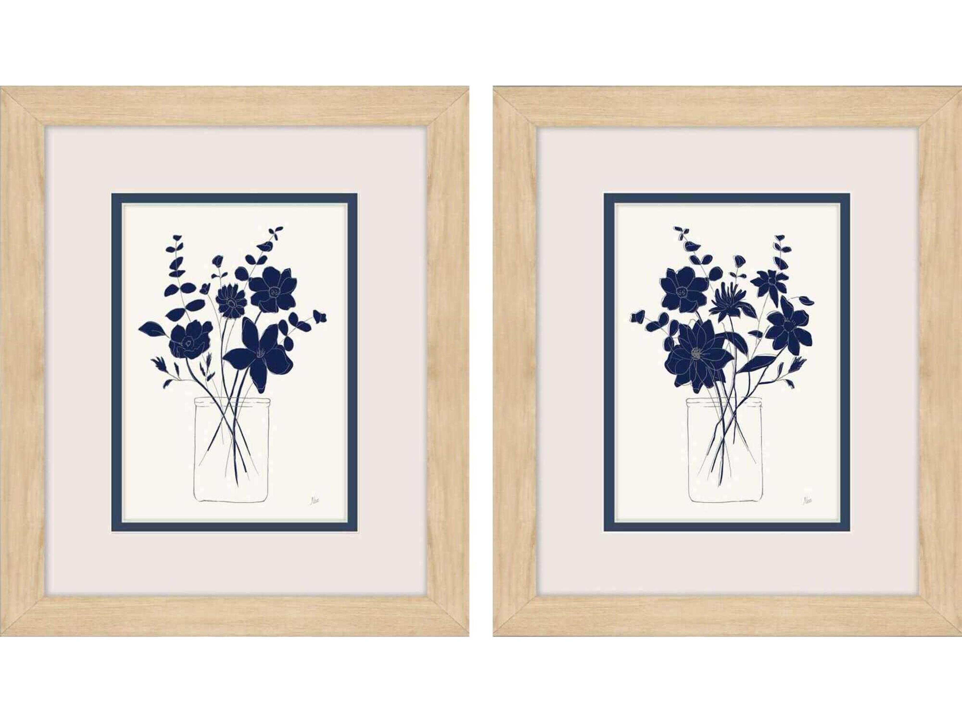 Paragon Indigo Sketch Wall Art Set of 2
