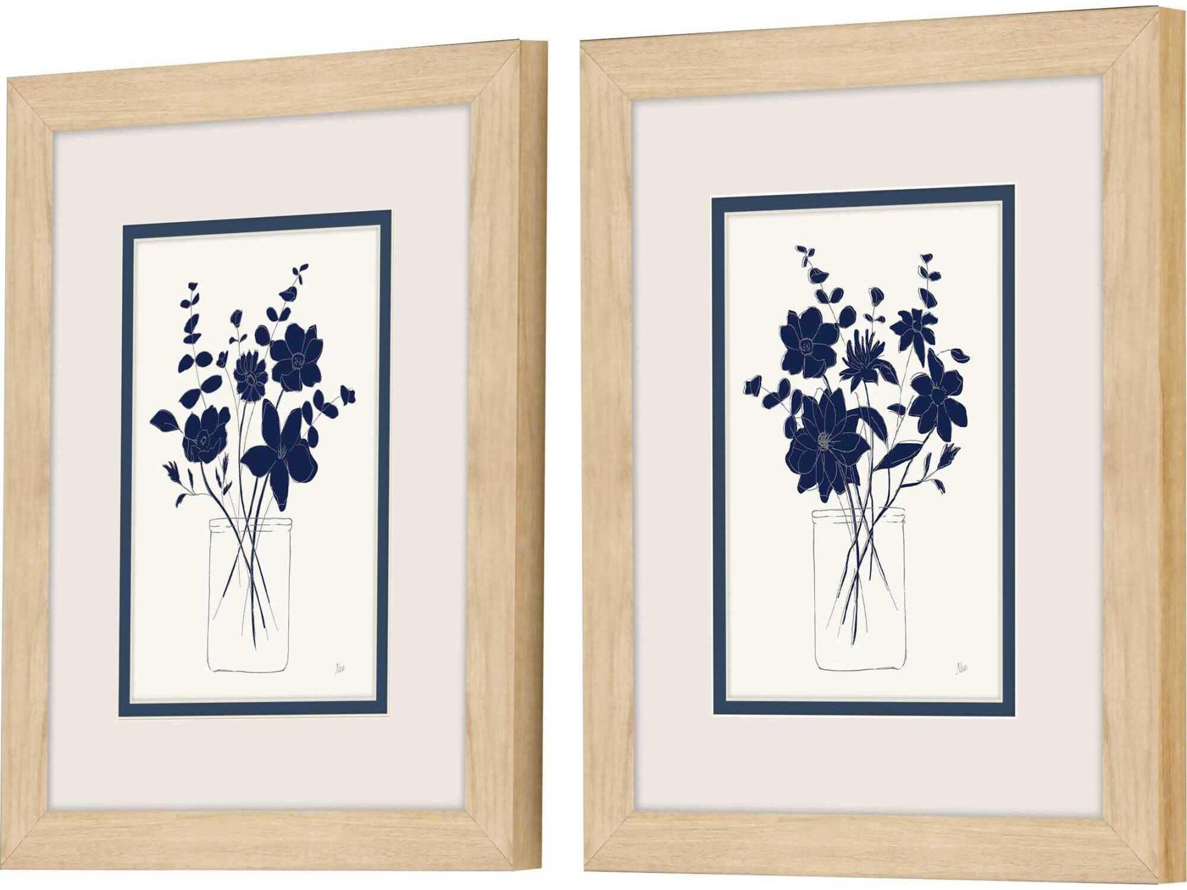Paragon Indigo Sketch Wall Art Set of 2