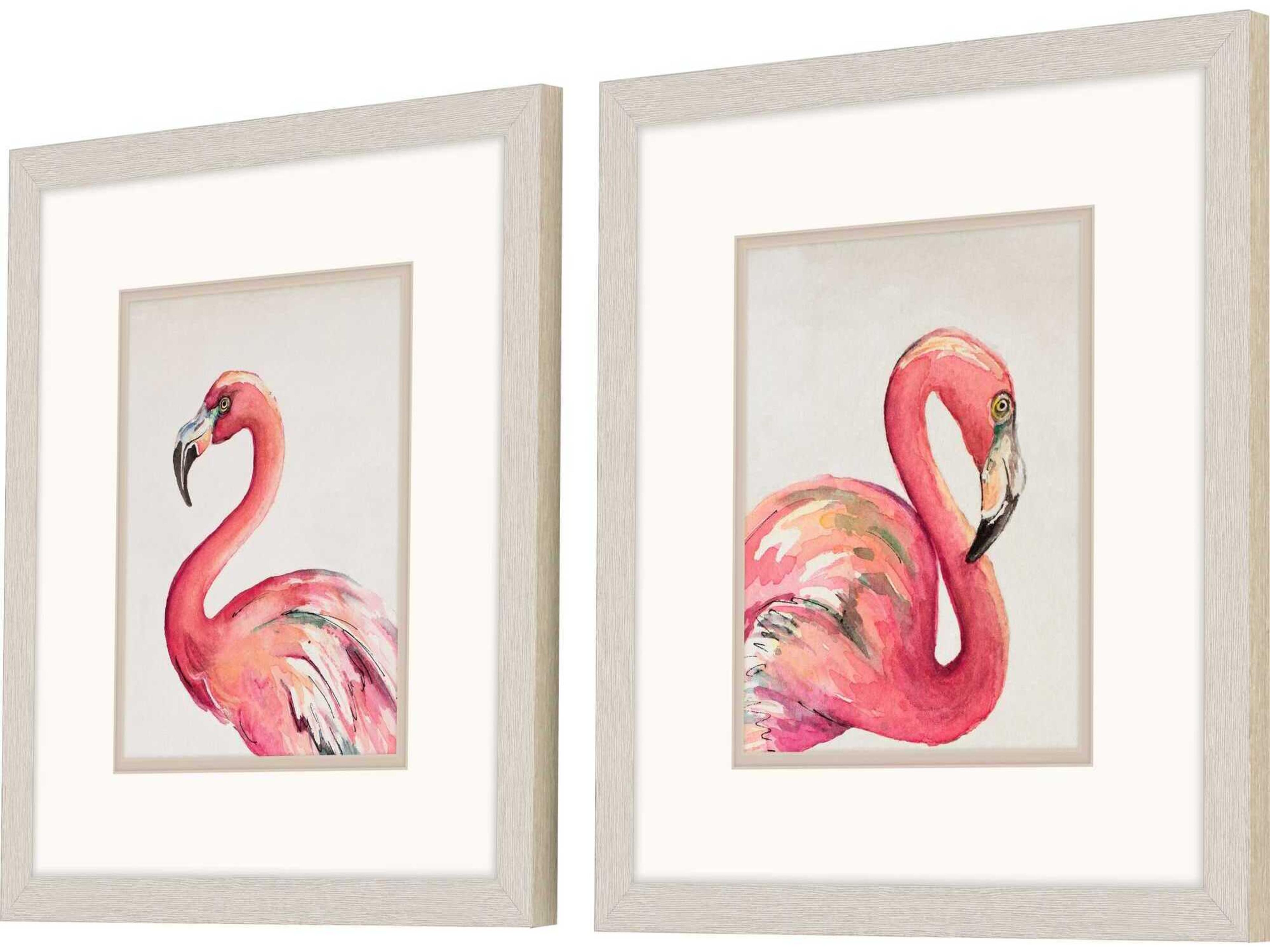 Paragon Watercolor Flamingo Wall Art Set of 2