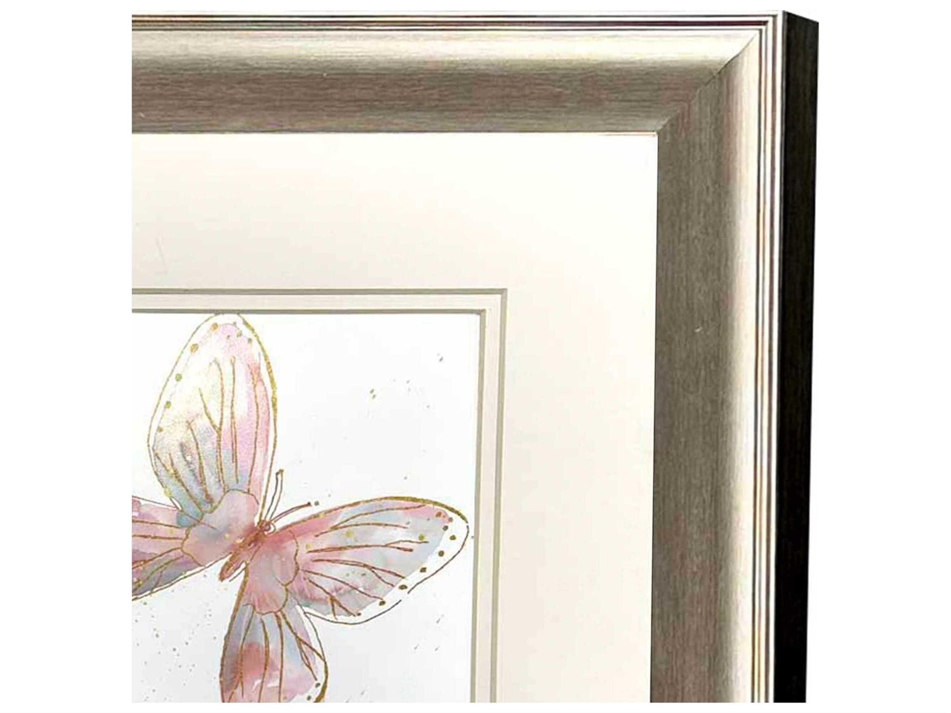 Paragon Animals Blush Butterfly Wall Art Set of 2
