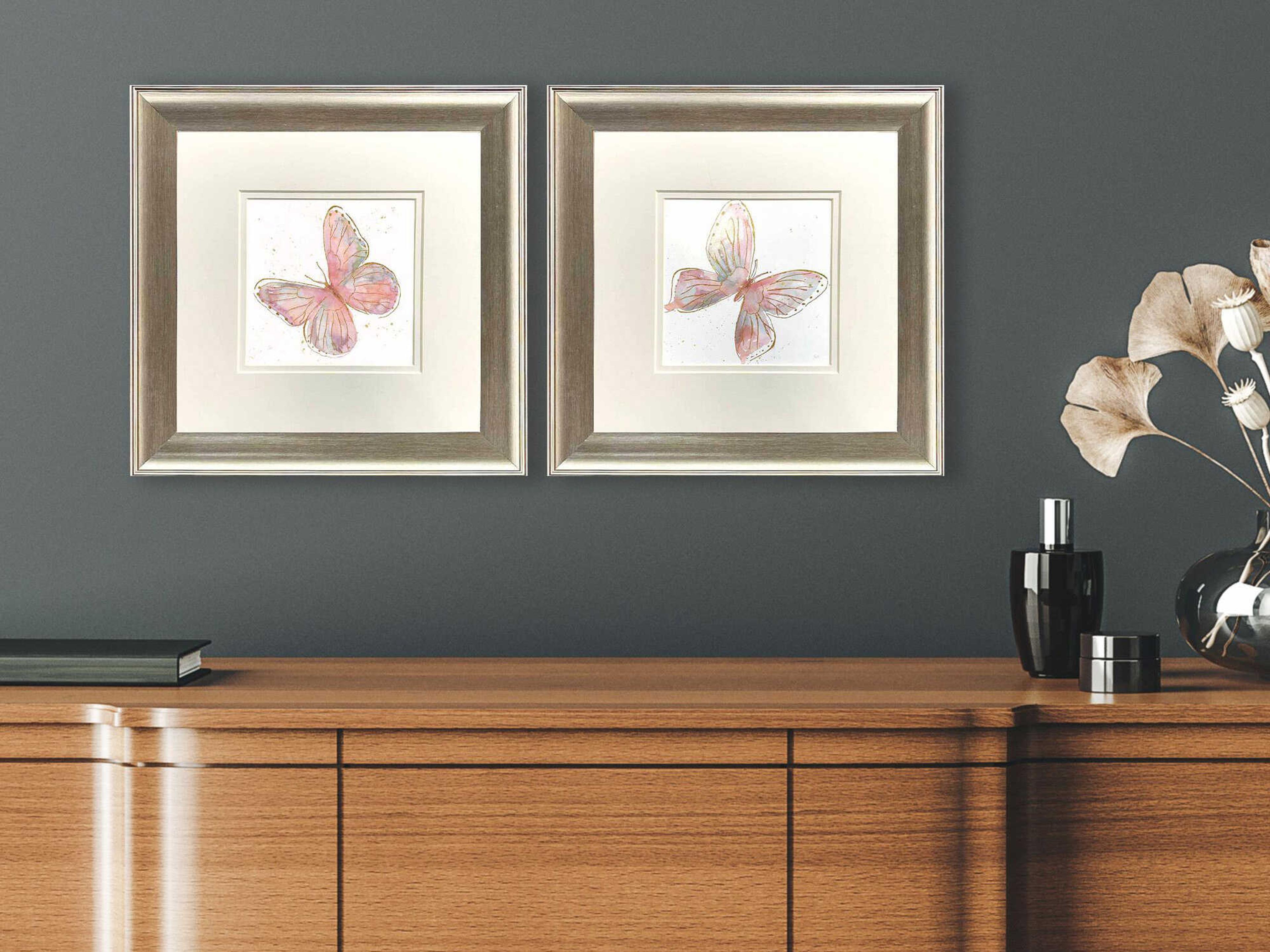 Paragon Animals Blush Butterfly Wall Art Set of 2