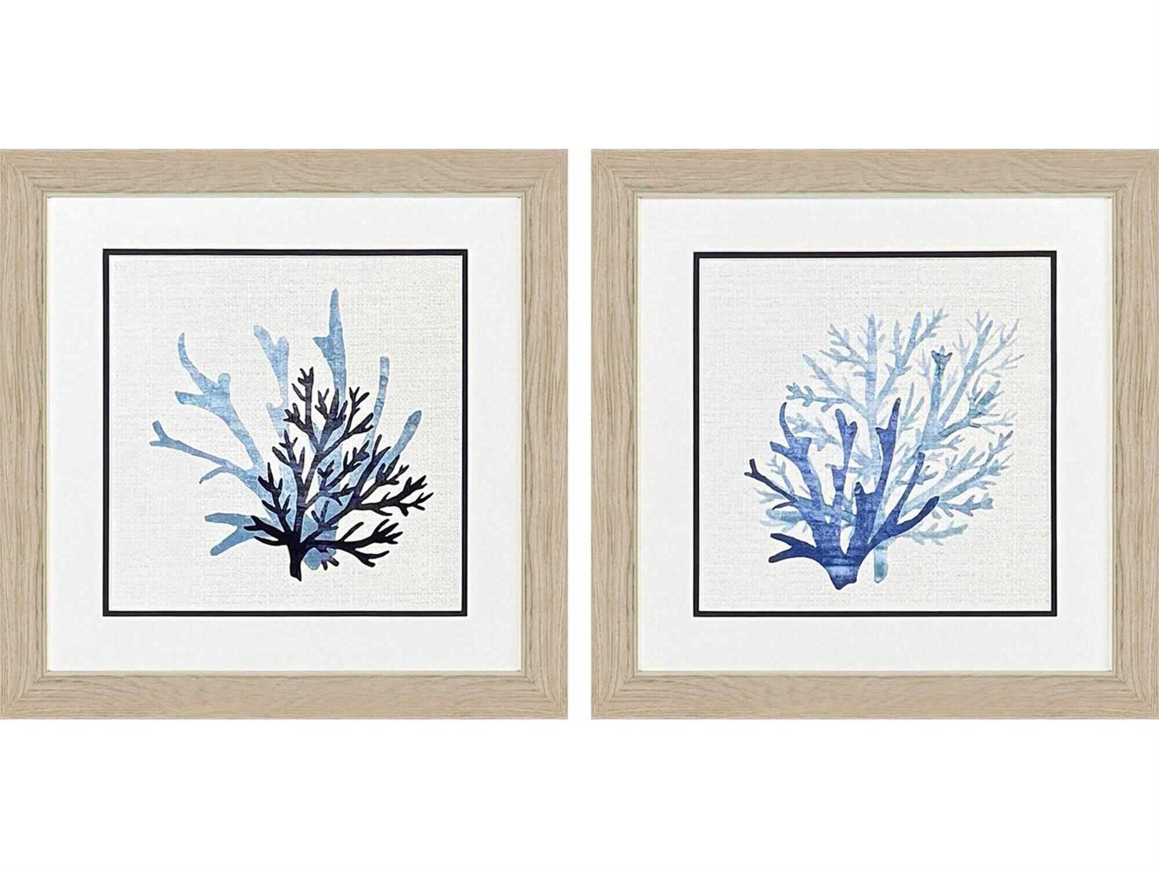 Paragon Waterside Coral Shades Wall Art Set of 2