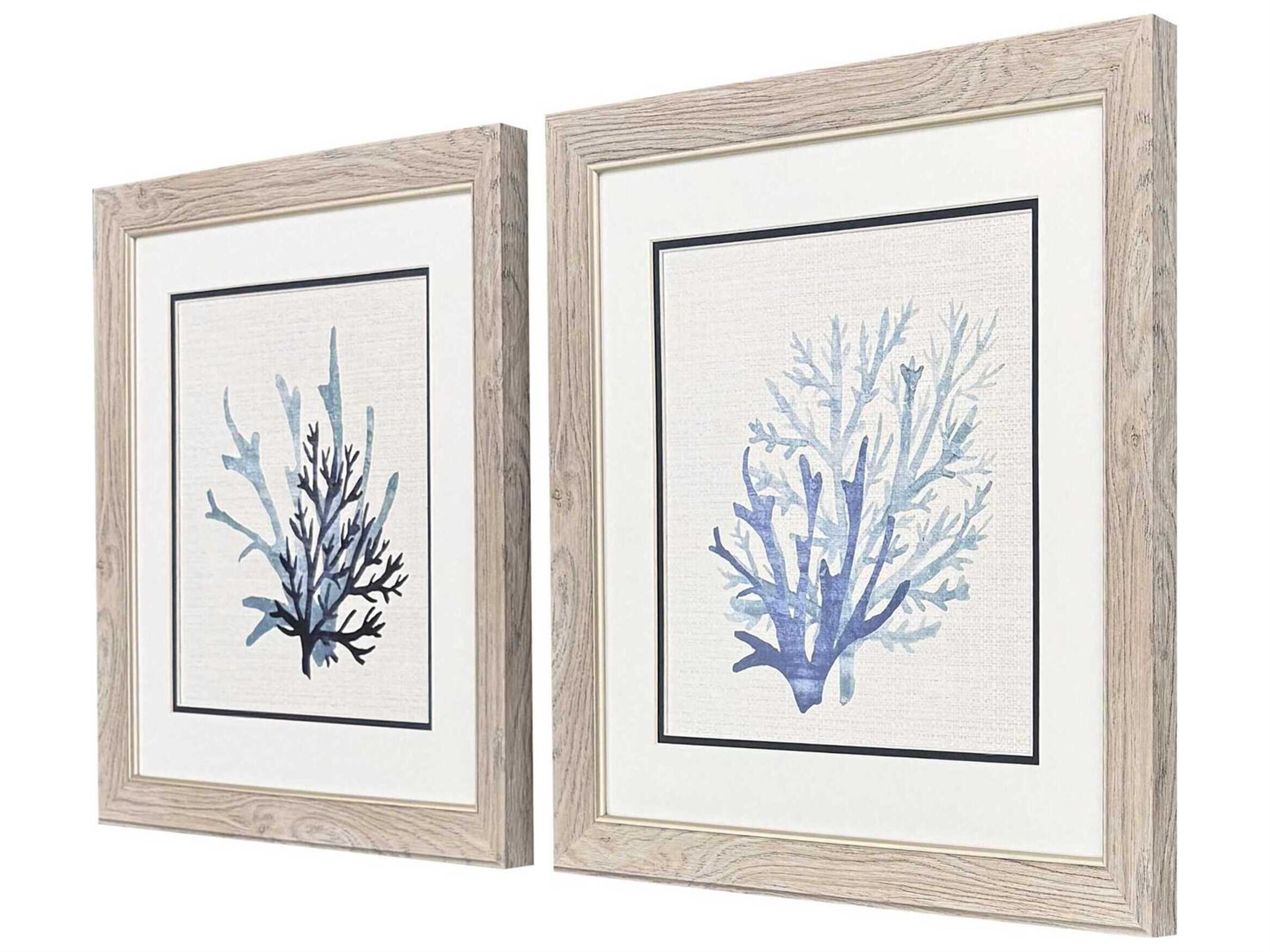 Paragon Waterside Coral Shades Wall Art Set of 2