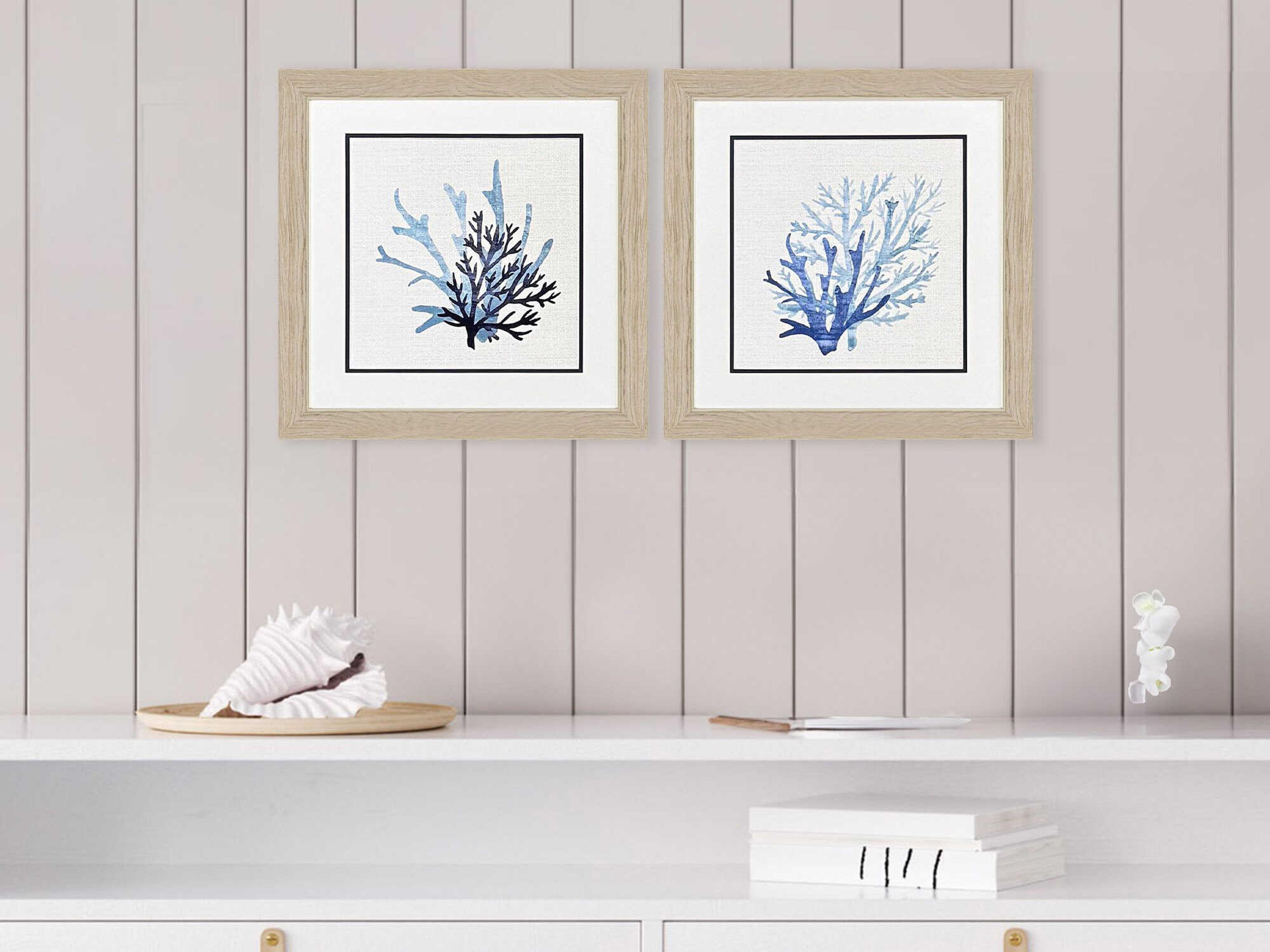 Paragon Waterside Coral Shades Wall Art Set of 2