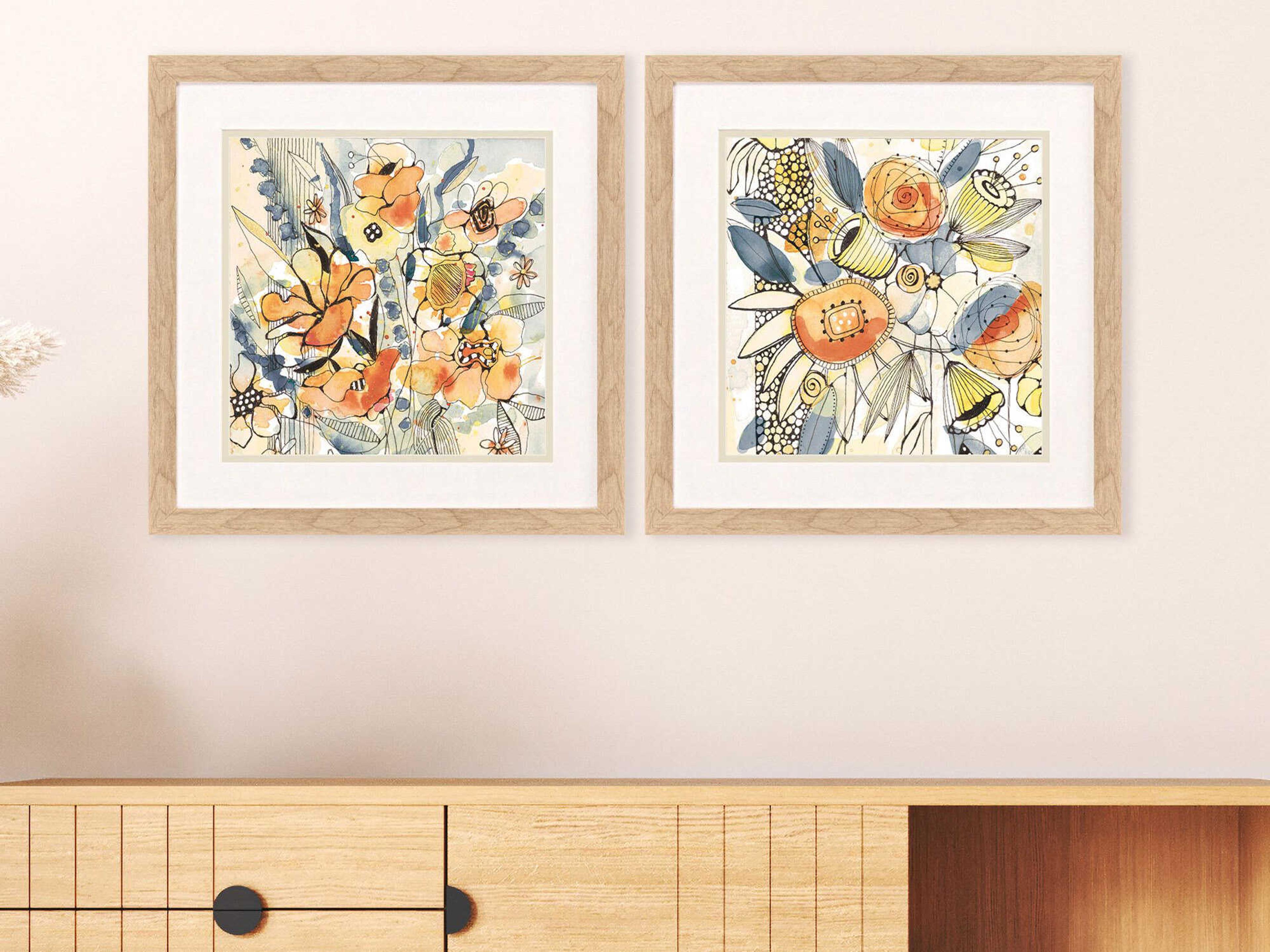 Paragon Florals Bursting Wildflowers Wall Art Set of 2