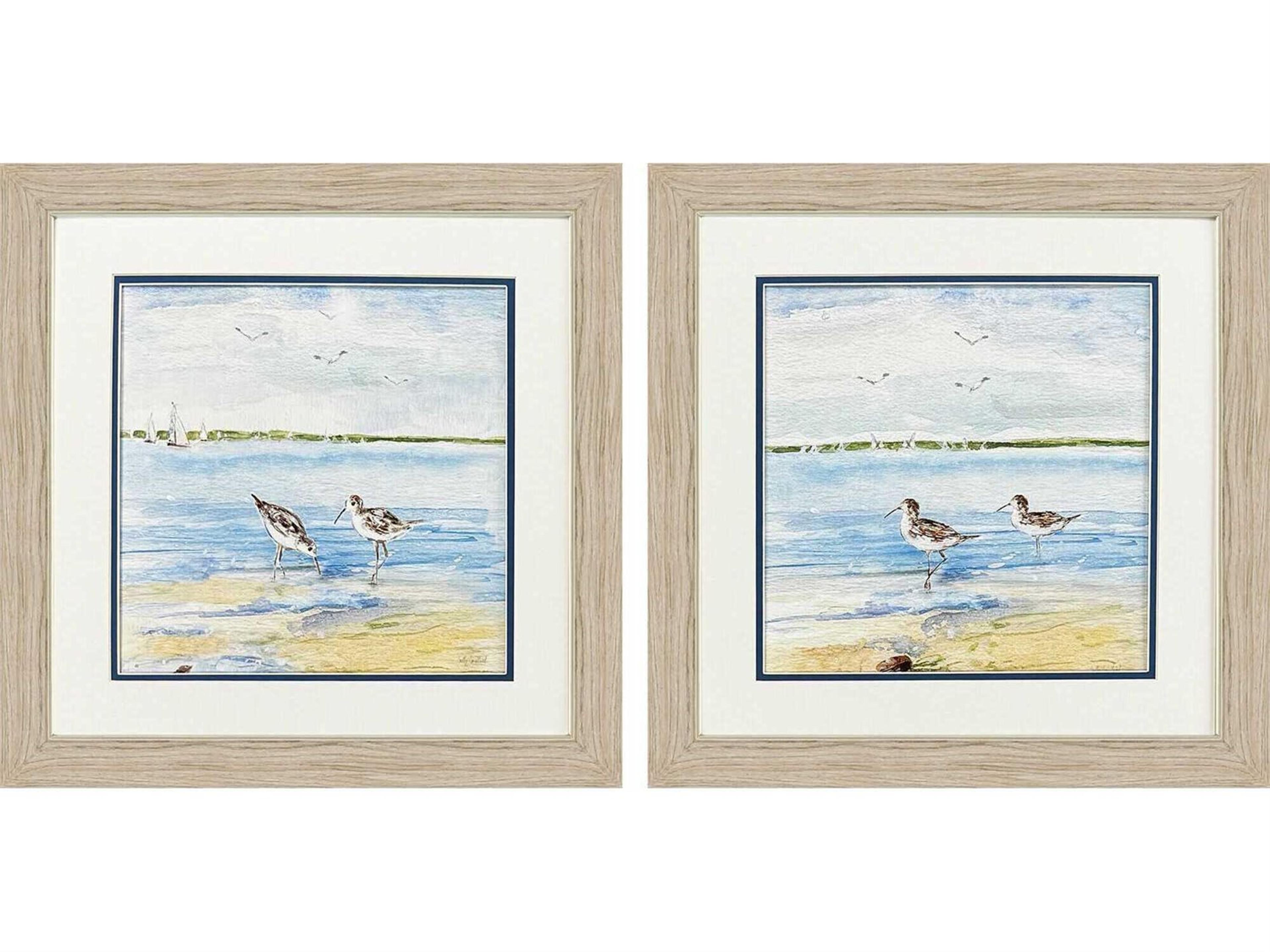 Animals Sandpiper Beach Wall Art Set of 2