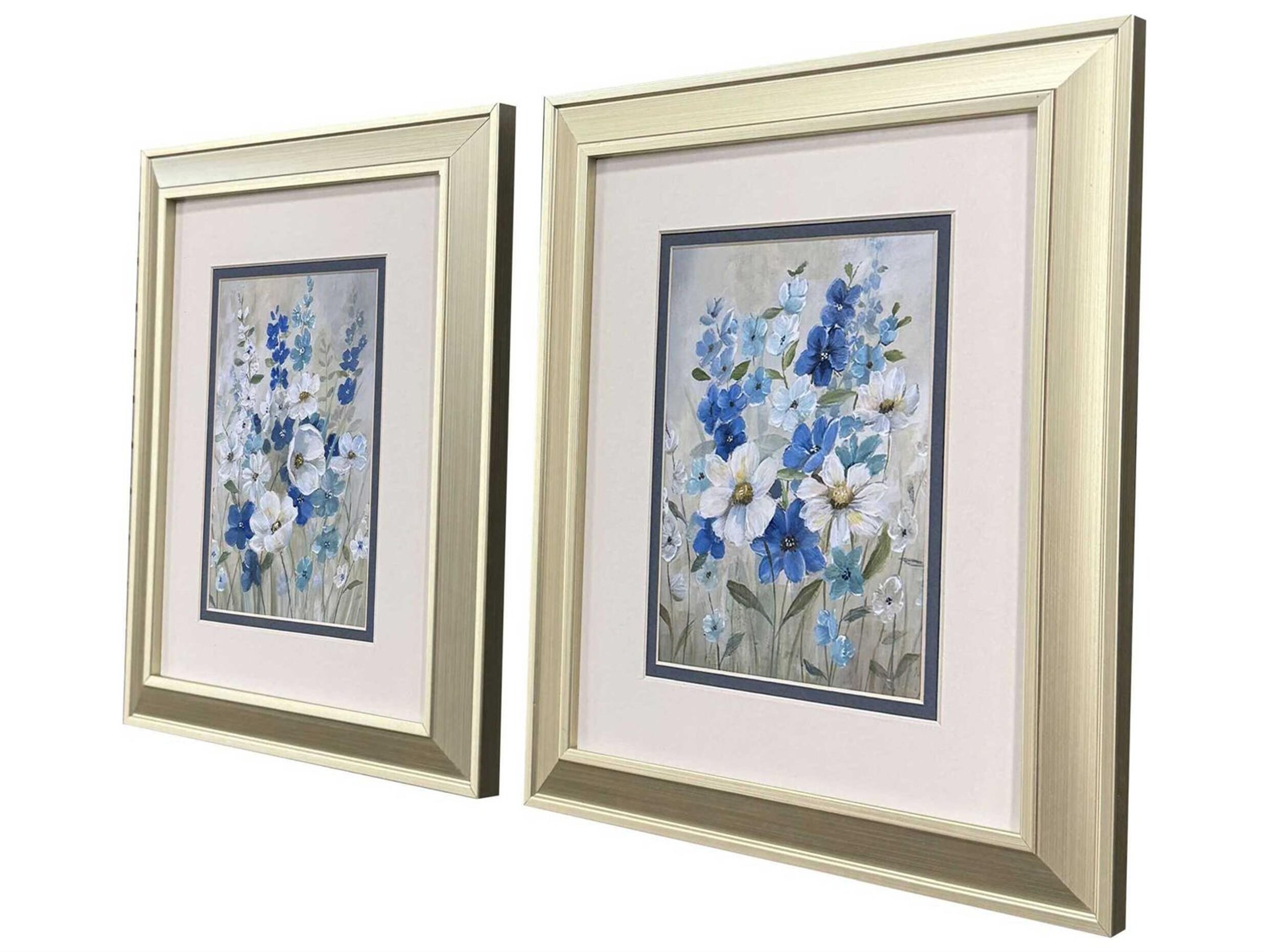 Paragon Florals Blue Garden Wall Art Set of 2