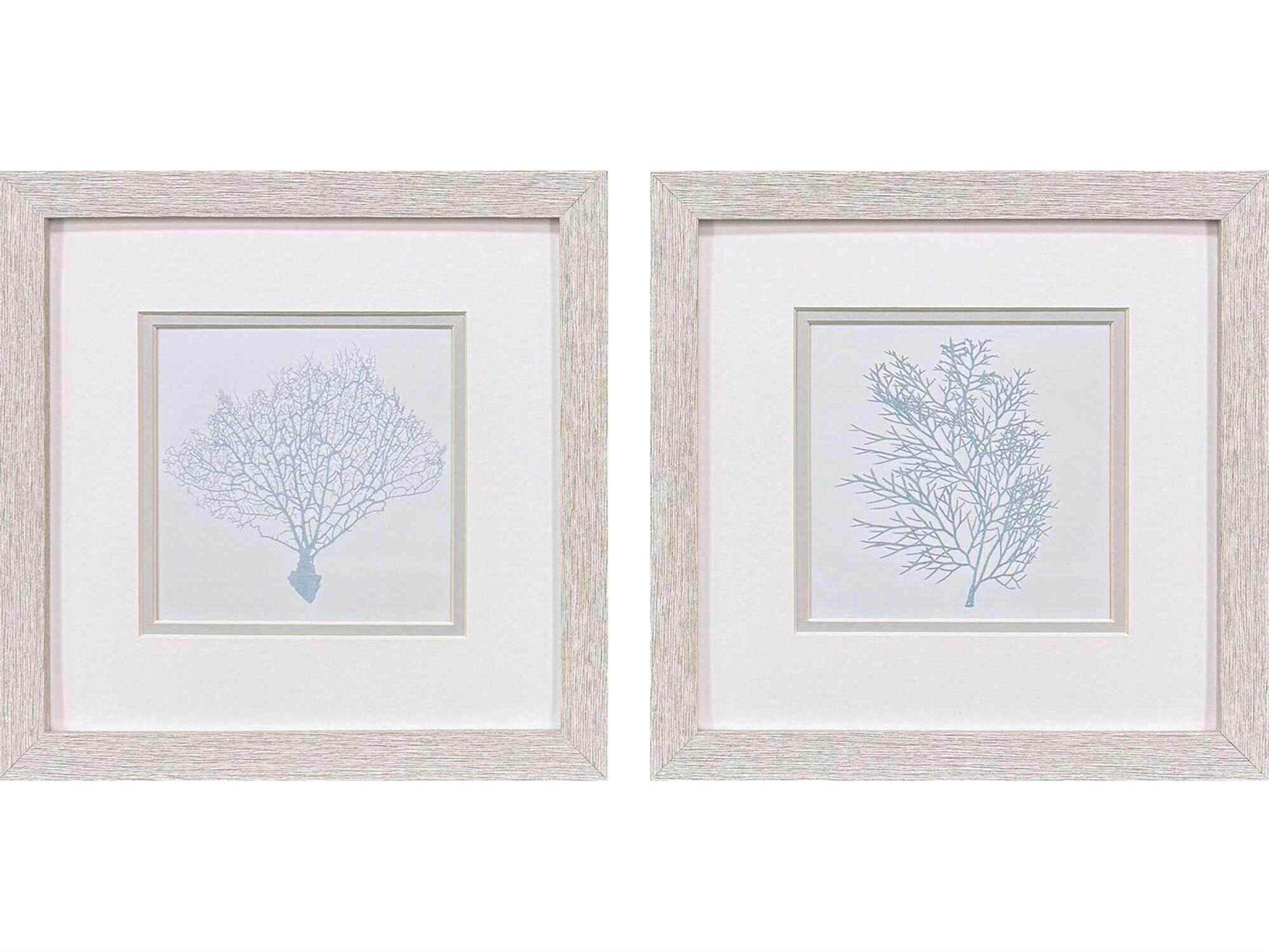 Waterside Soft Coral Wall Art Set of 2