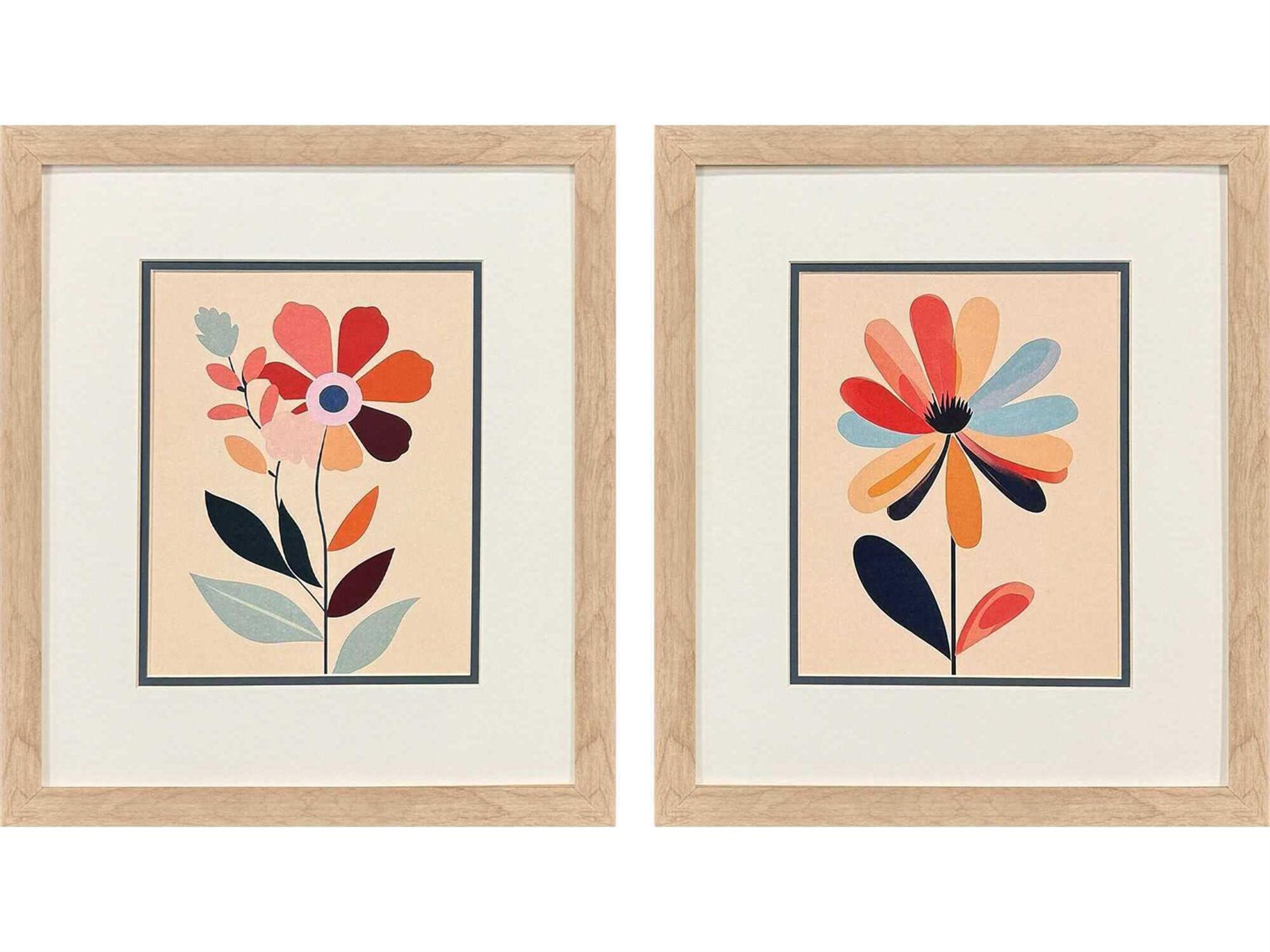 Florals Comfort Flowers-II Wall Art Set of 2