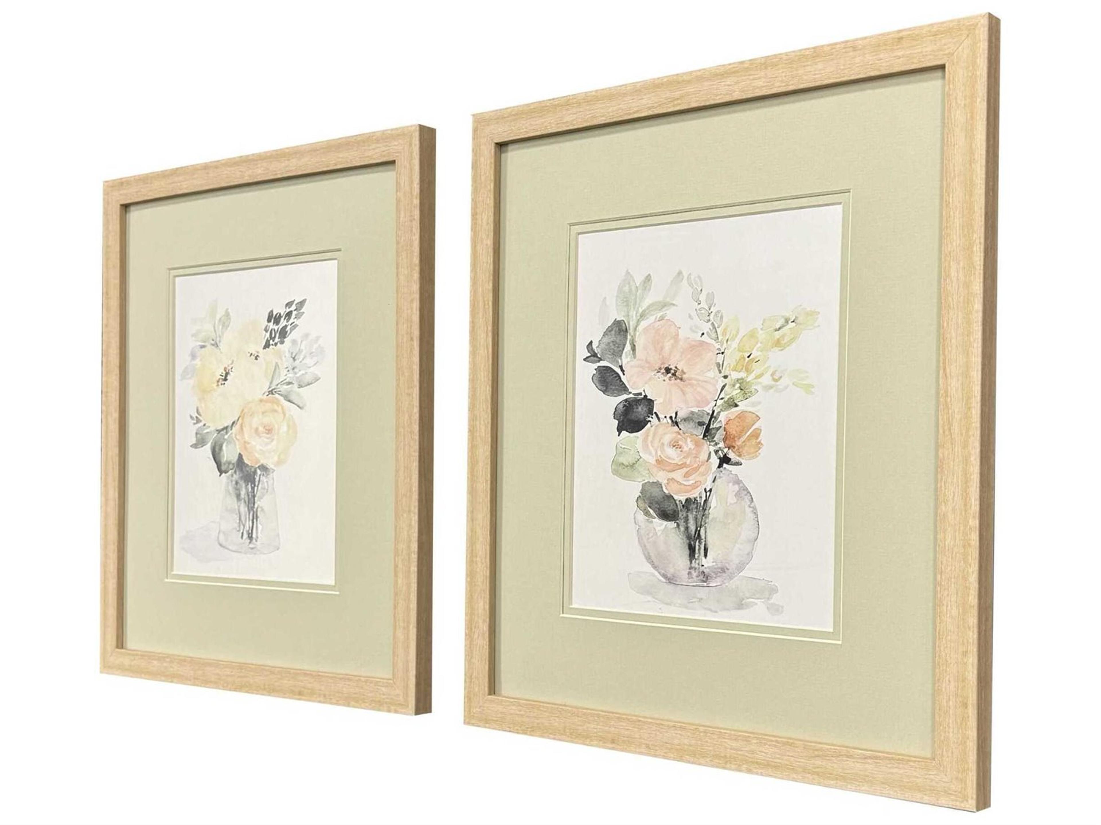 Paragon Florals Creamy Blooms Wall Art Set of 2