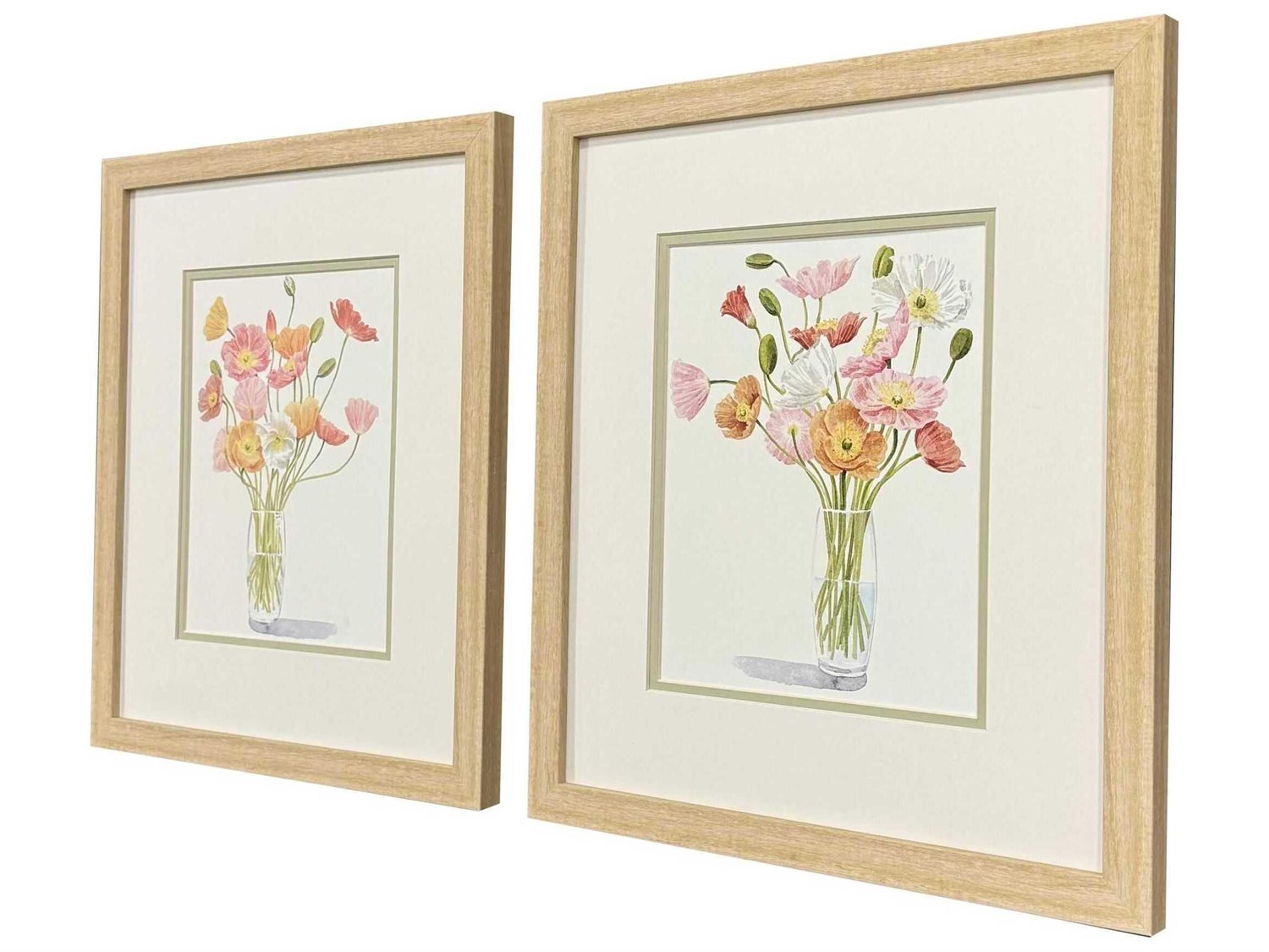 Paragon Florals Wiry Poppies Wall Art Set of 2