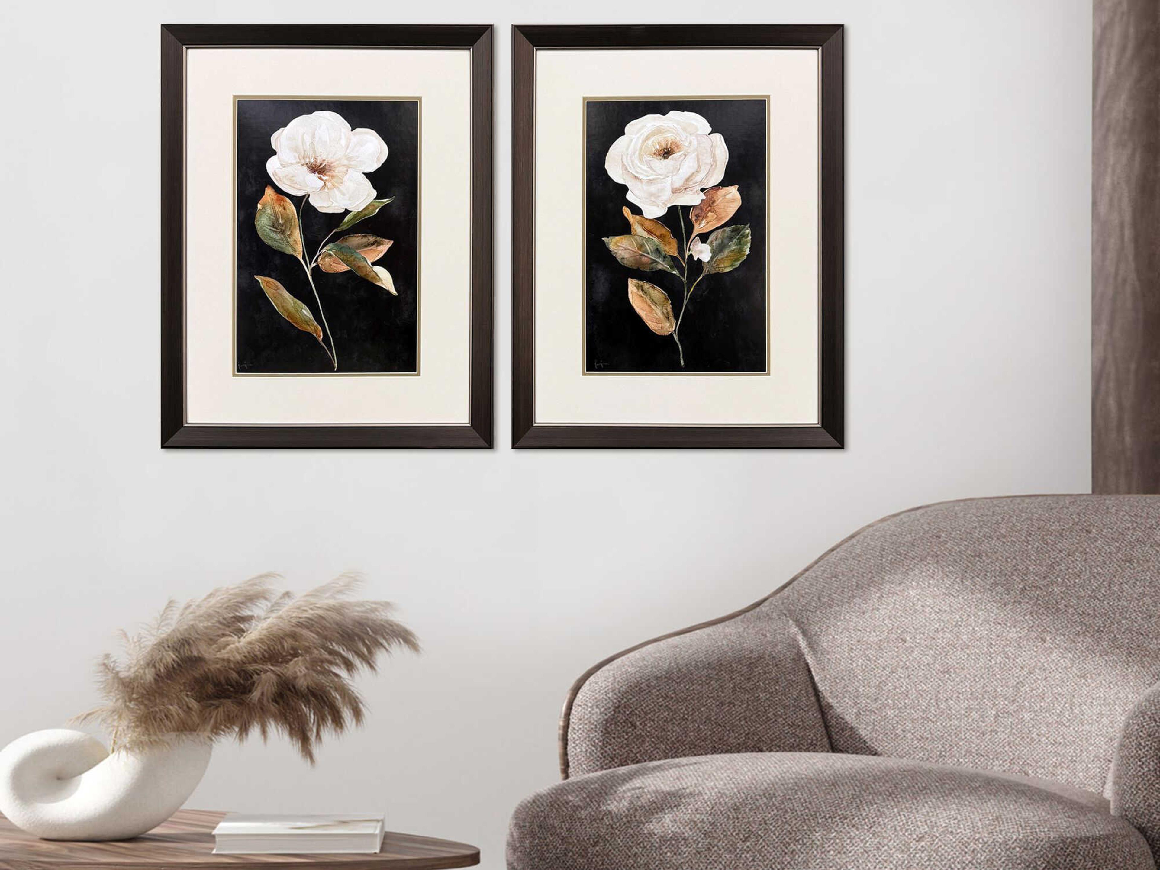 Paragon Florals Botanical on Black Wall Art Set of 2