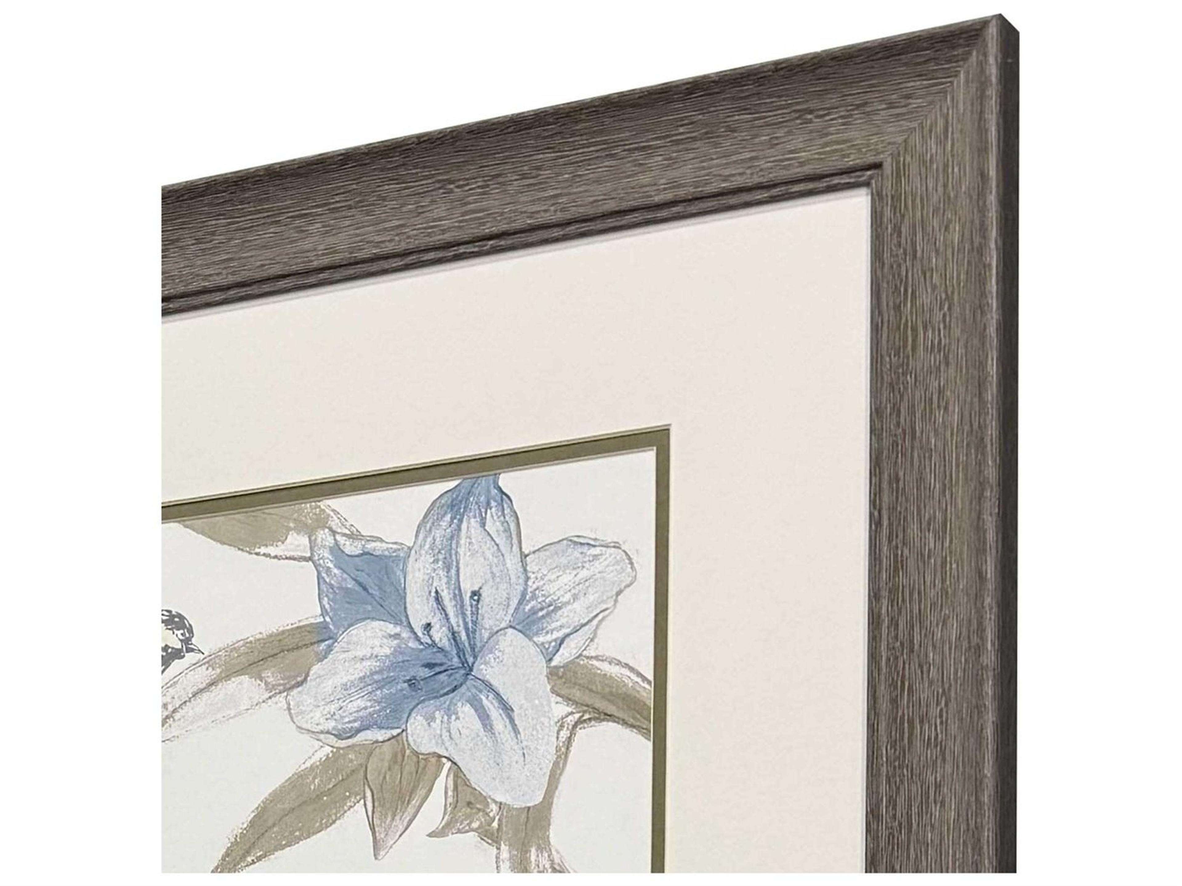 Paragon Florals Blue Flower Beauty Wall Art Set of 2