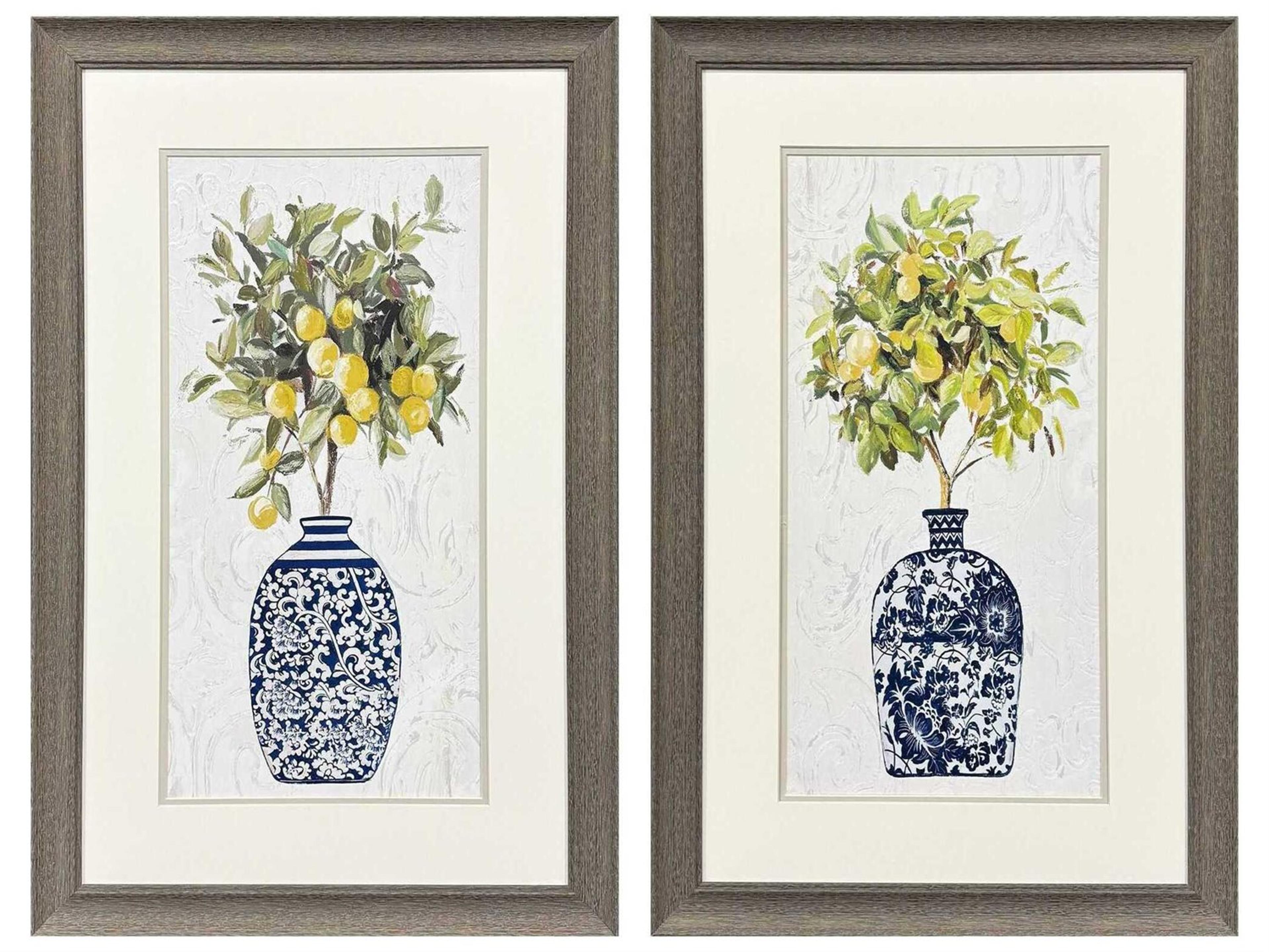 Paragon Florals Lemon Tree Pot Wall Art Set of 2