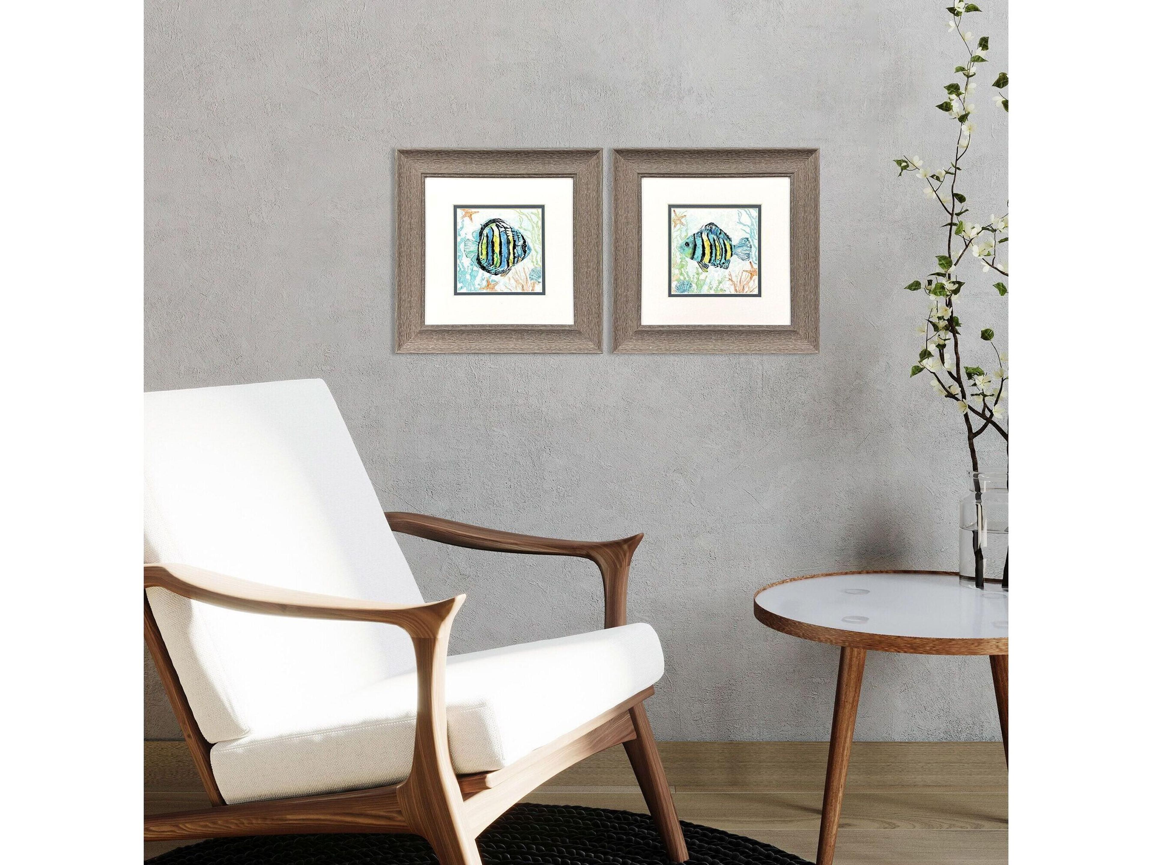 Paragon Striped Tropical Fish Framed Art - Set of 2