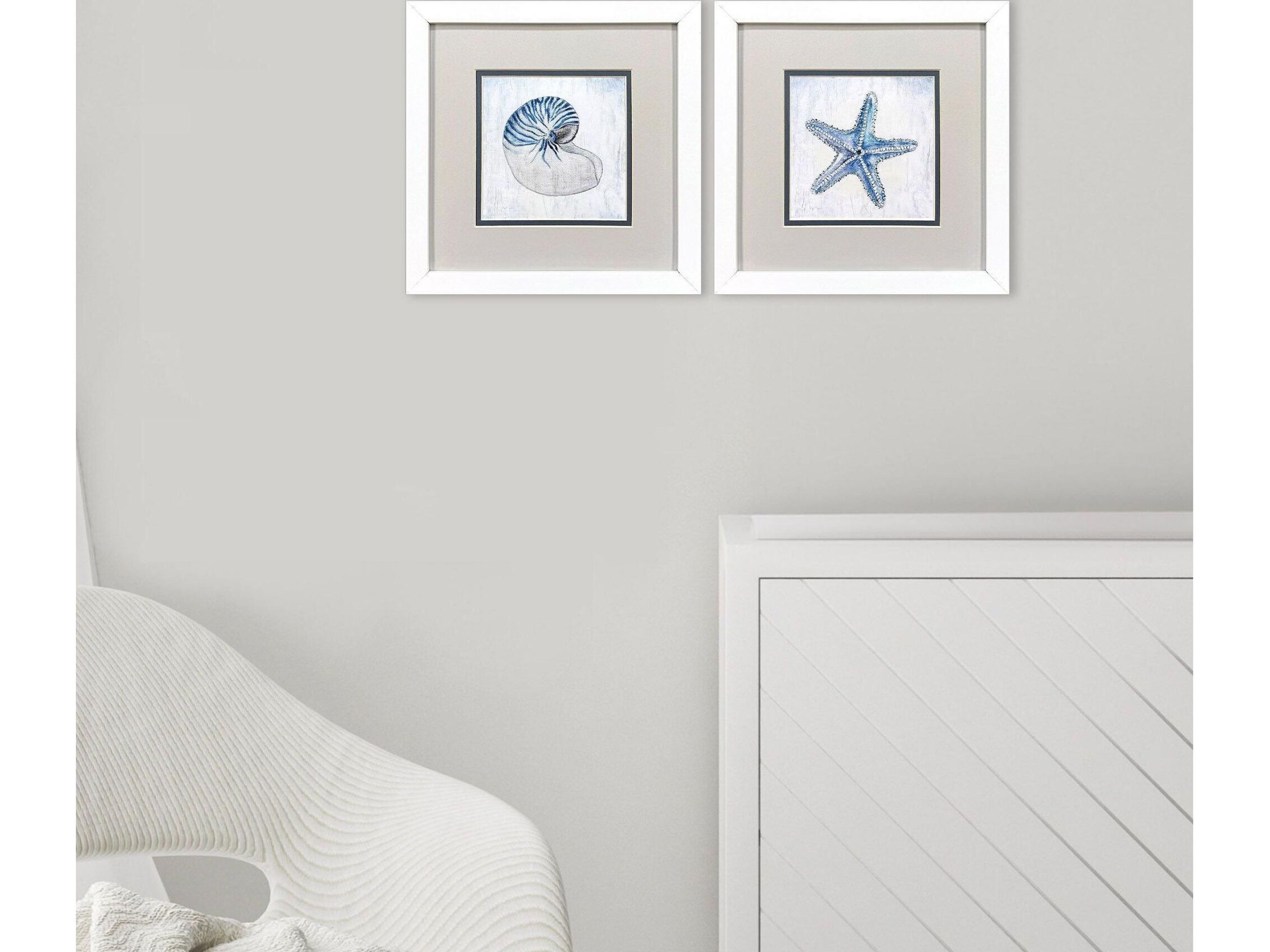 Paragon Azure Shell Framed Art - Set of 2