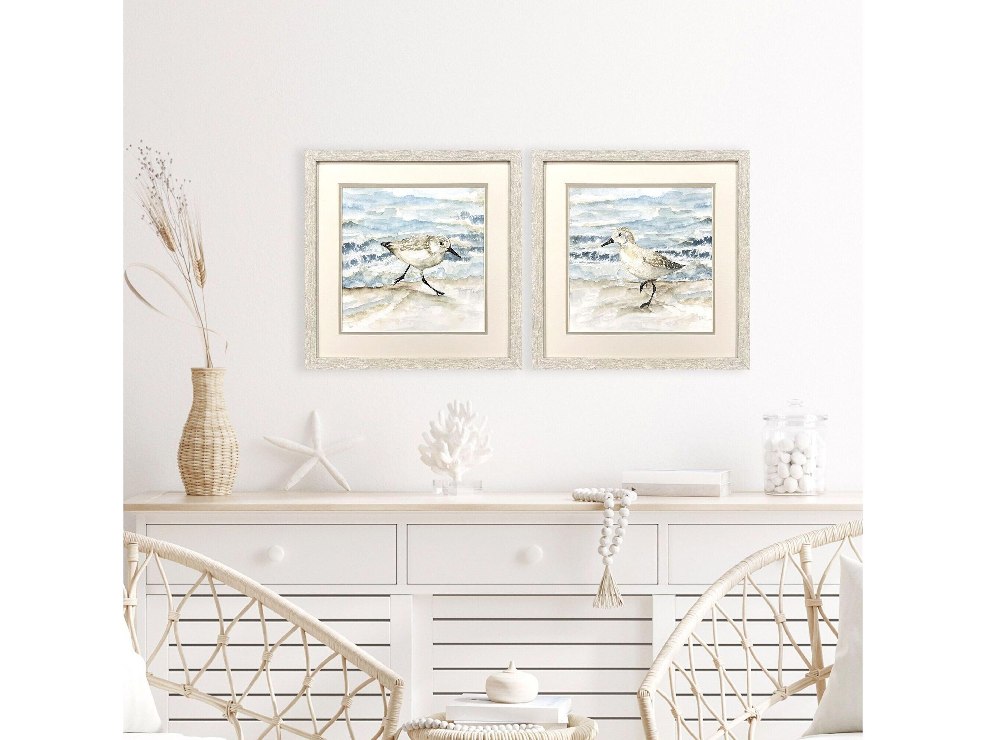 Paragon Beach Sandpipers Framed Art - Set of 2