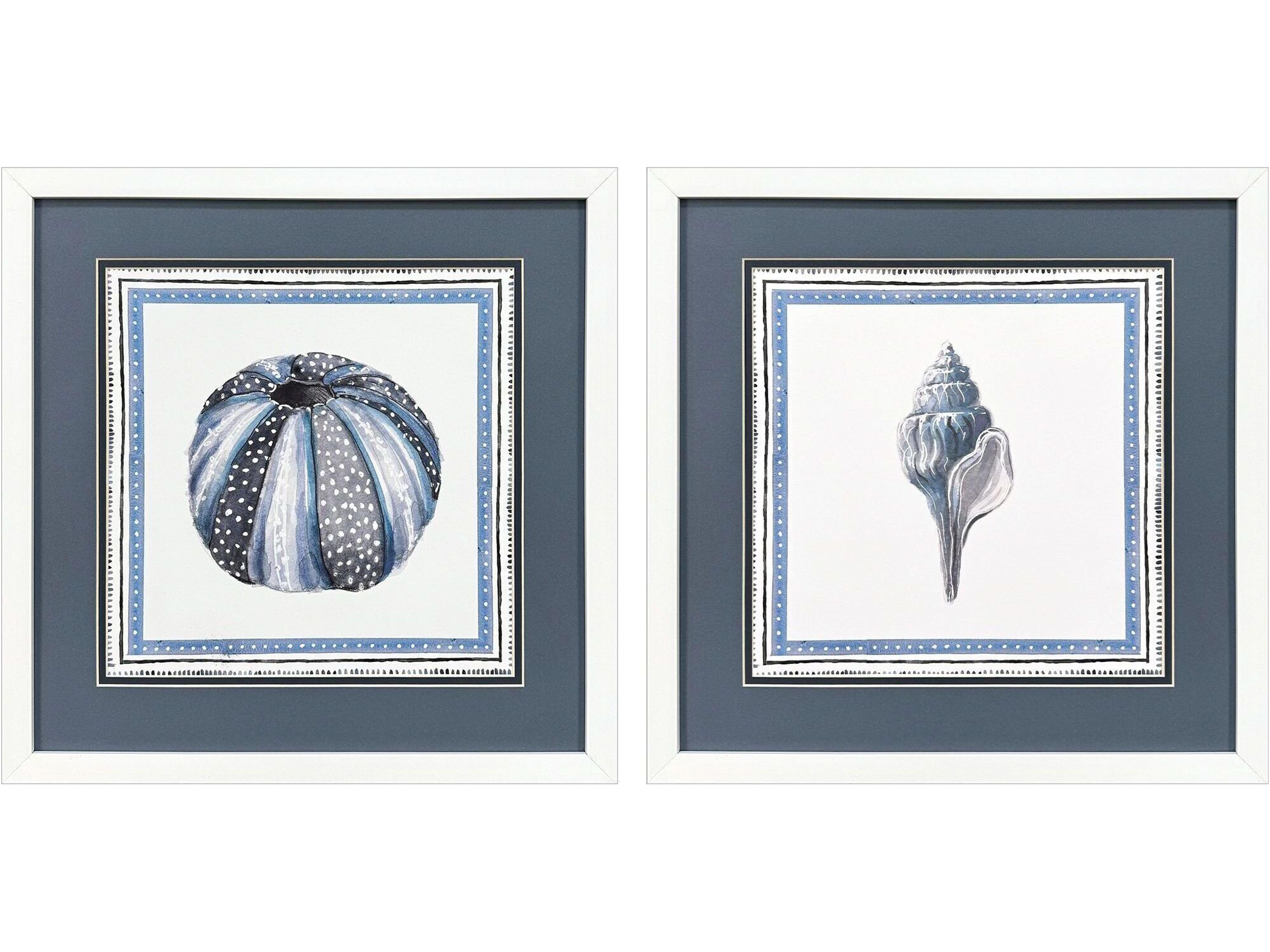 Seaside Blues III Framed Art - Set of 2