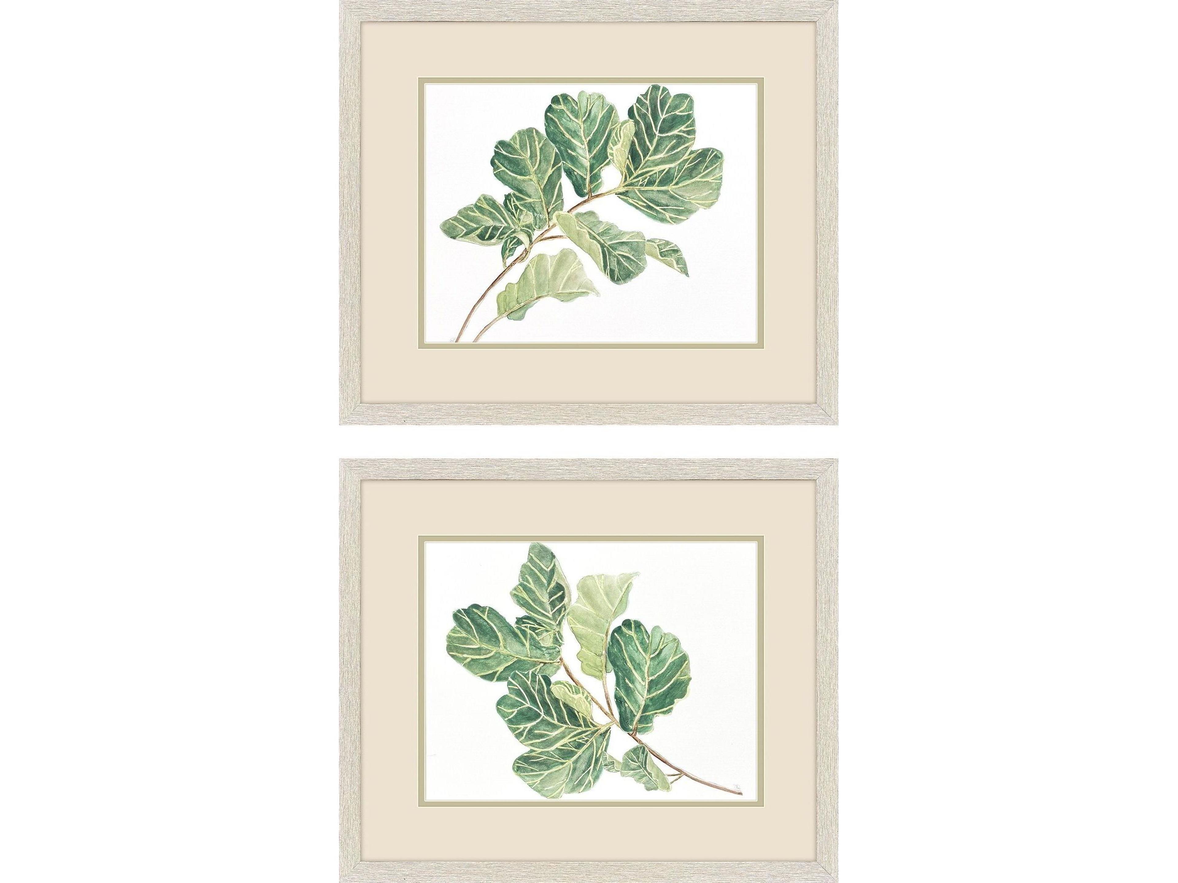 Fiddle Fig Leaf Framed Art - Set of 2