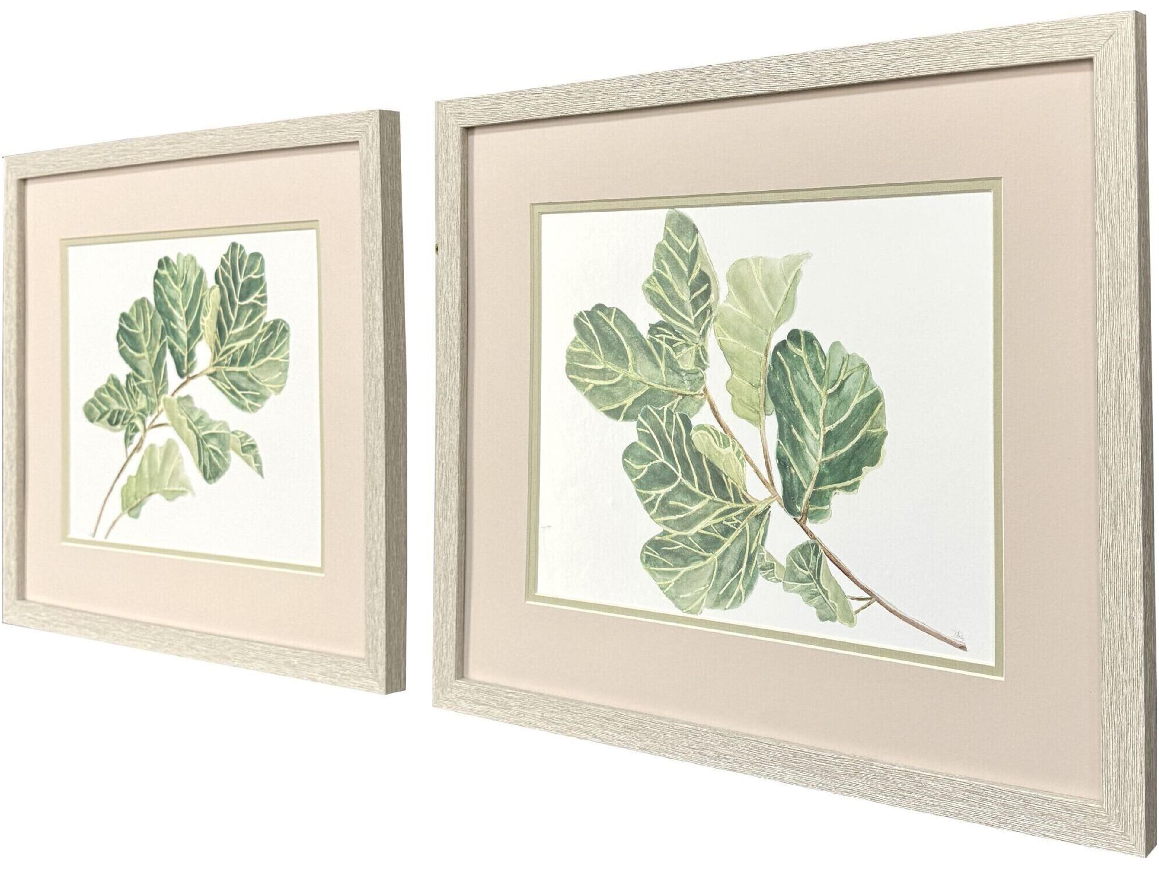 Paragon Fiddle Fig Leaf Framed Art - Set of 2