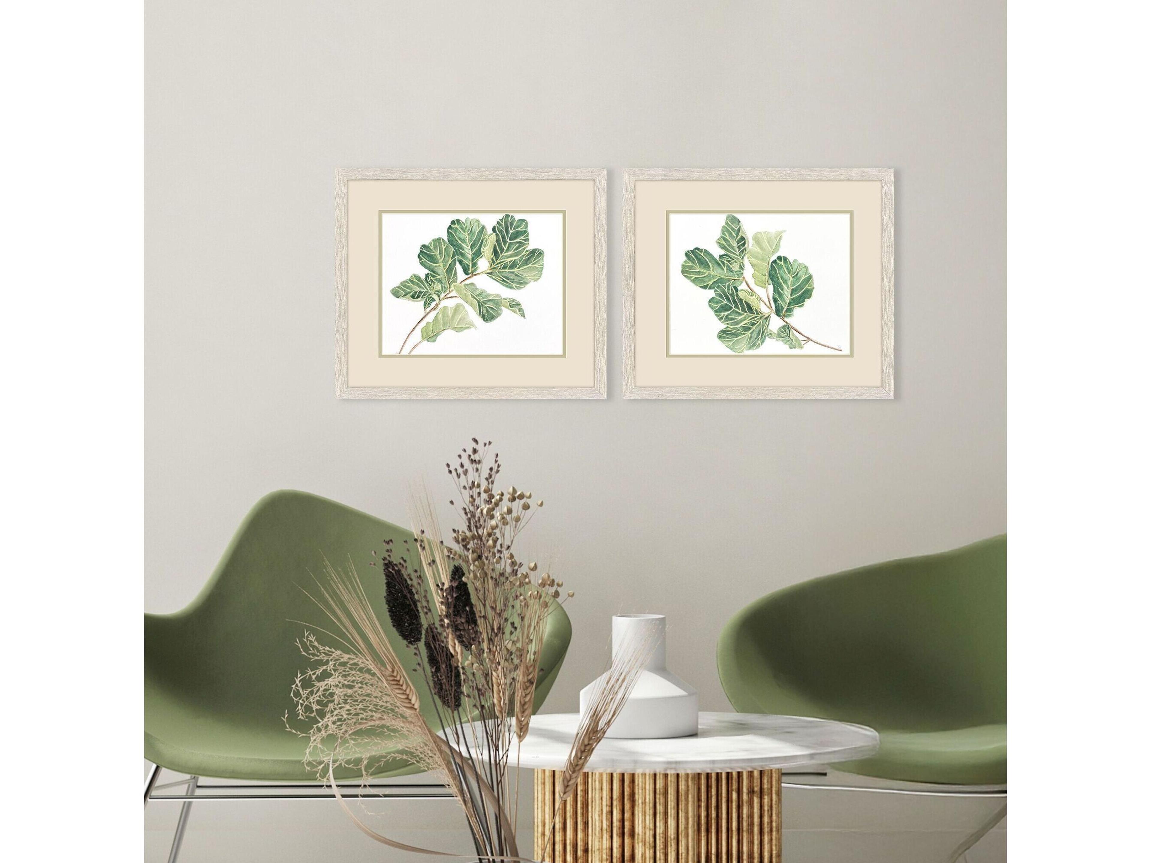 Paragon Fiddle Fig Leaf Framed Art - Set of 2