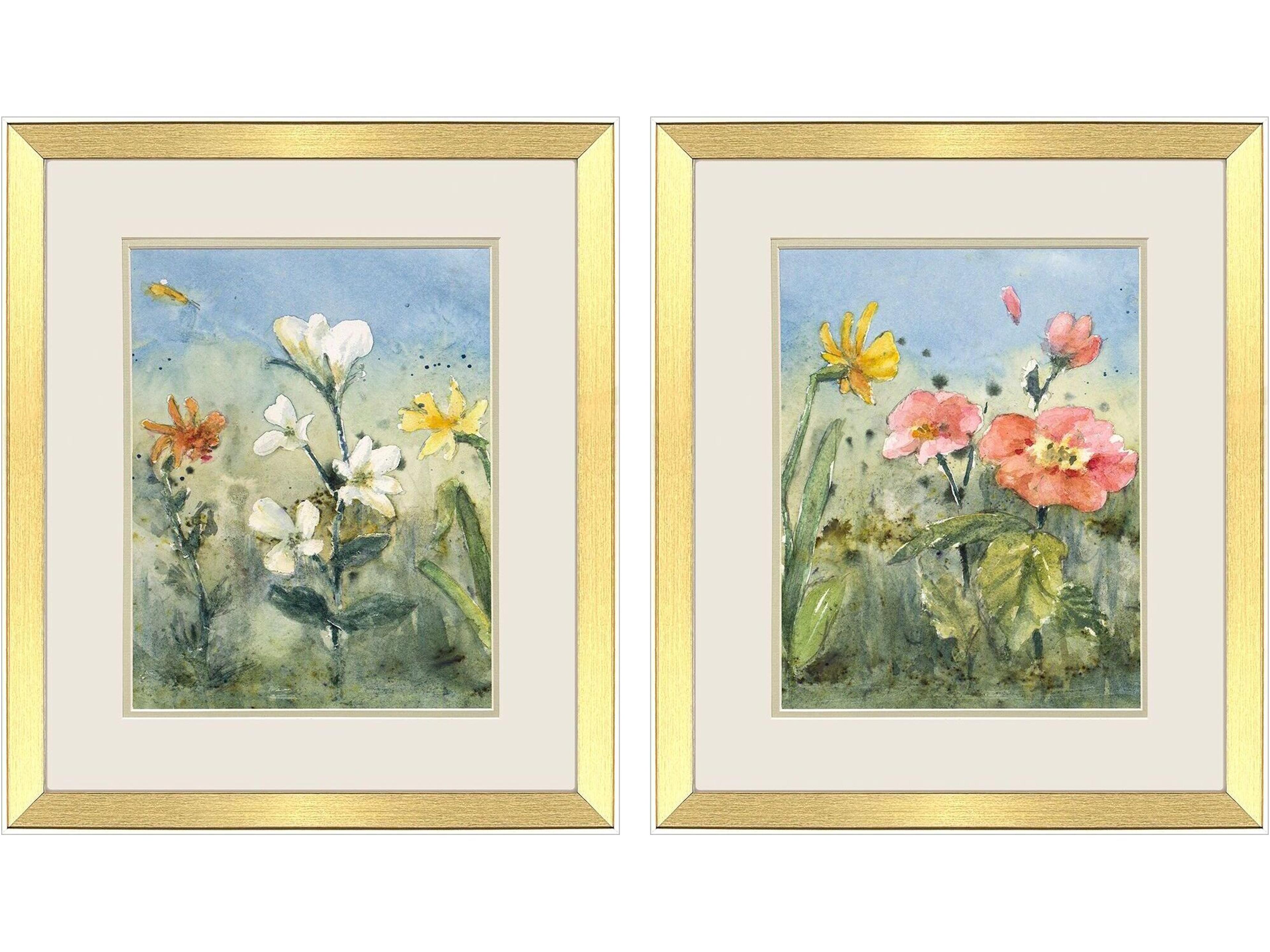 Summer Wildflowers I Framed Art - Set of 2