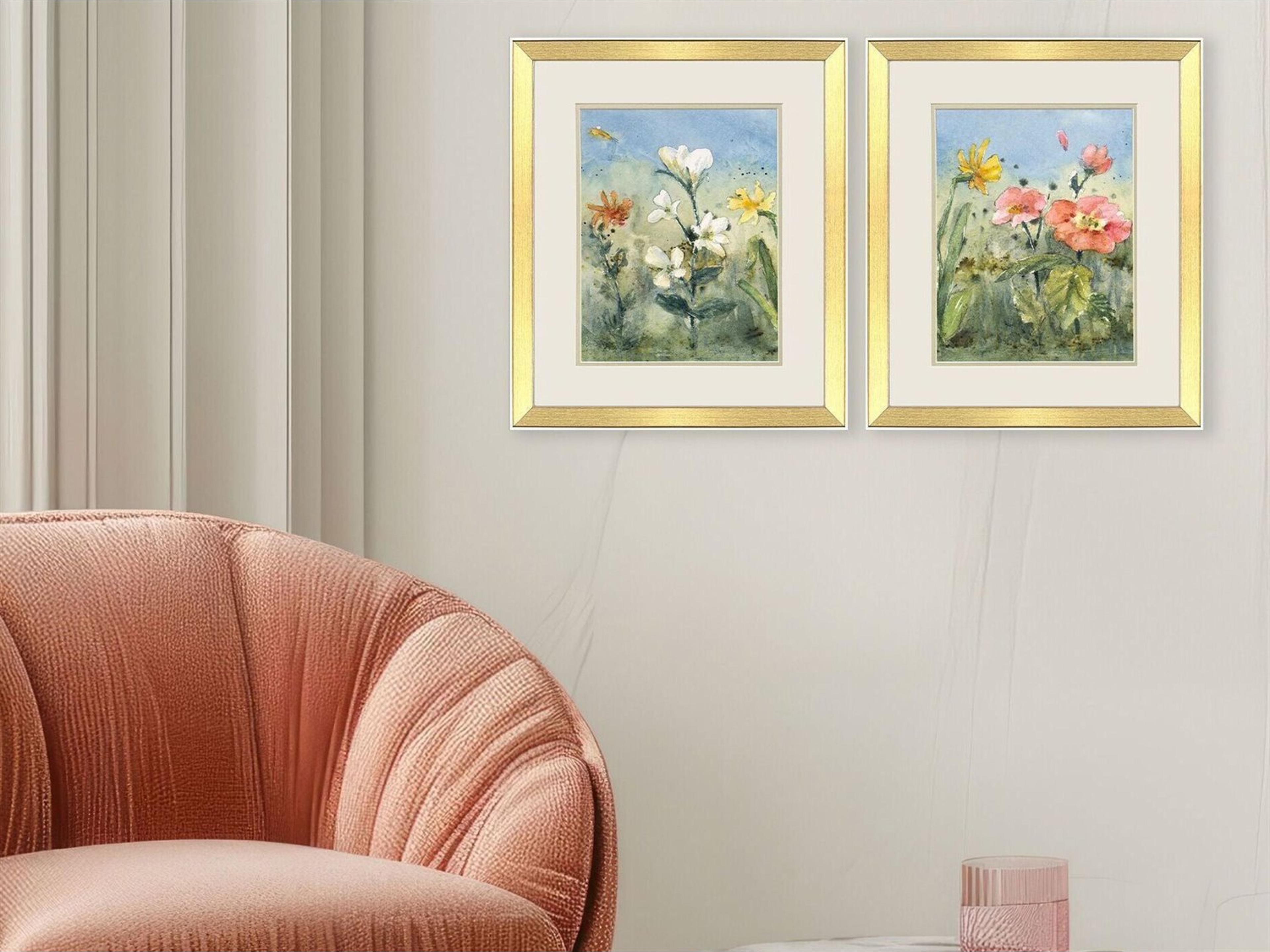 Paragon Summer Wildflowers I Framed Art - Set of 2