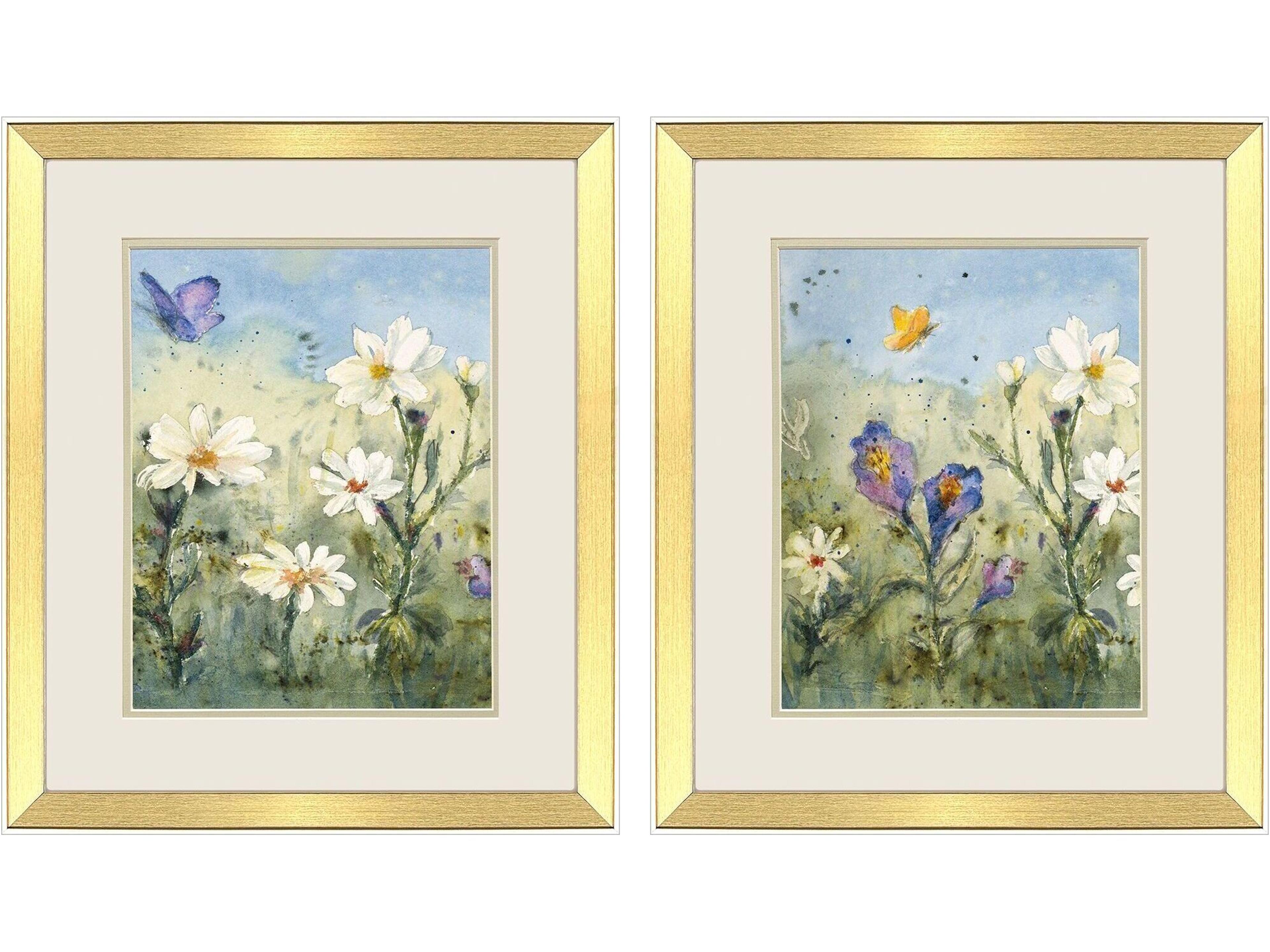 Summer Wildflowers II Framed Art - Set of 2