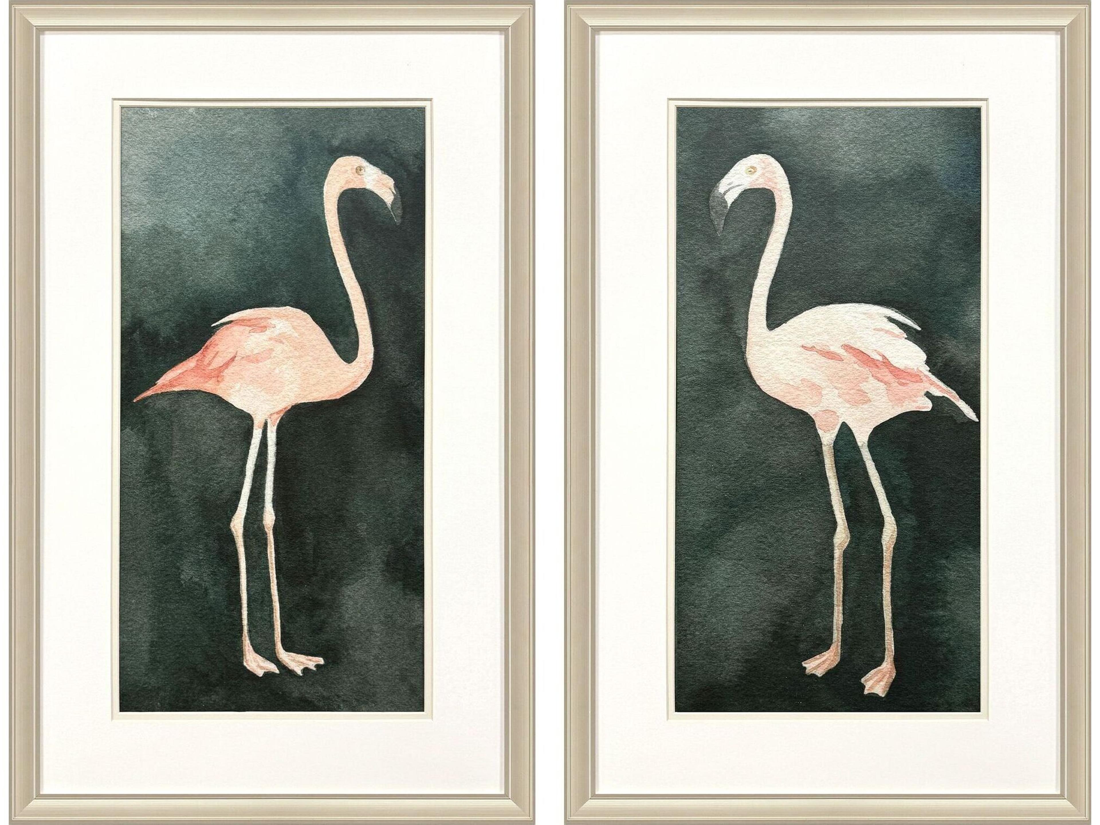 Paragon Forest Flamingo Framed Art - Set of 2