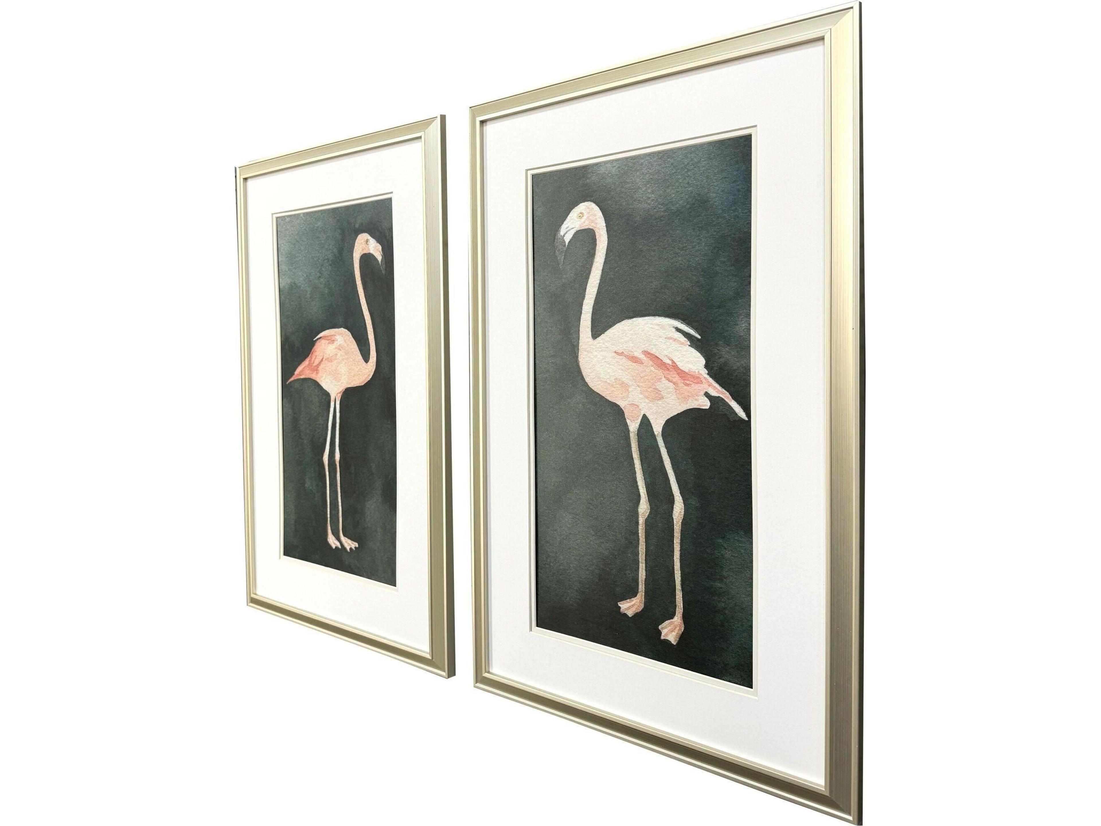 Paragon Forest Flamingo Framed Art - Set of 2