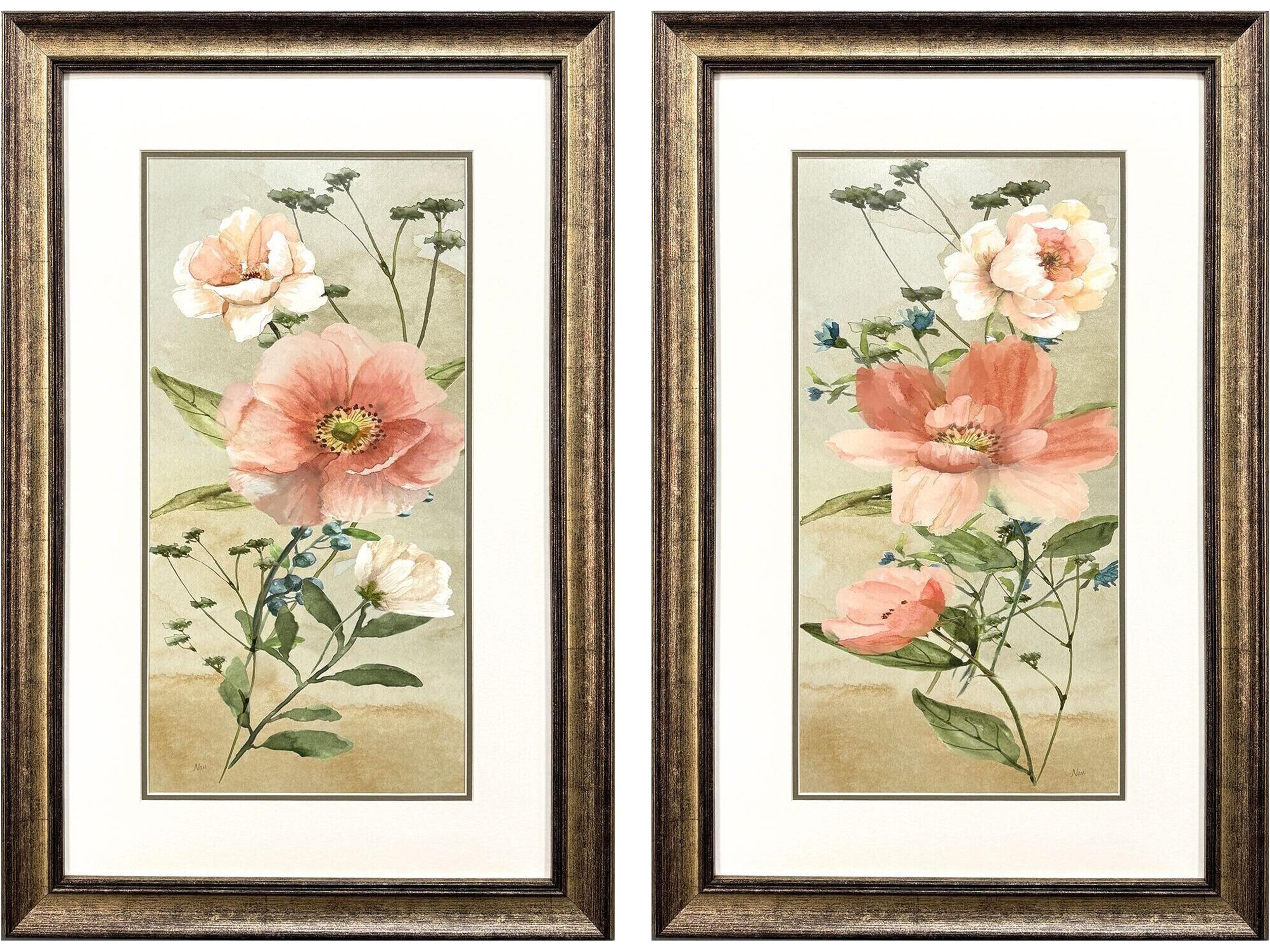 Paragon Antique Floral Framed Art - Set of 2