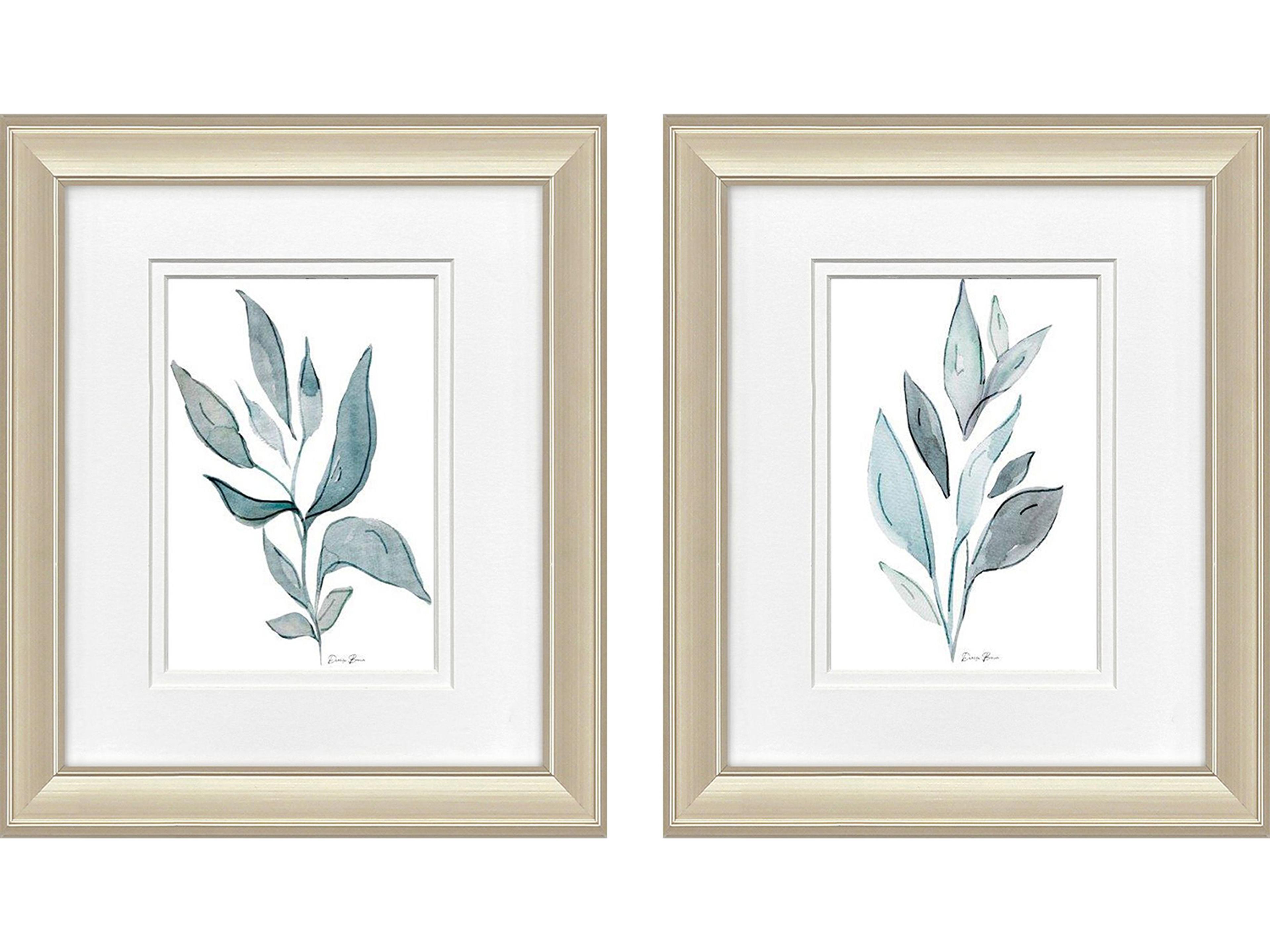 Paragon Teal Stems Framed Art - Set of 2