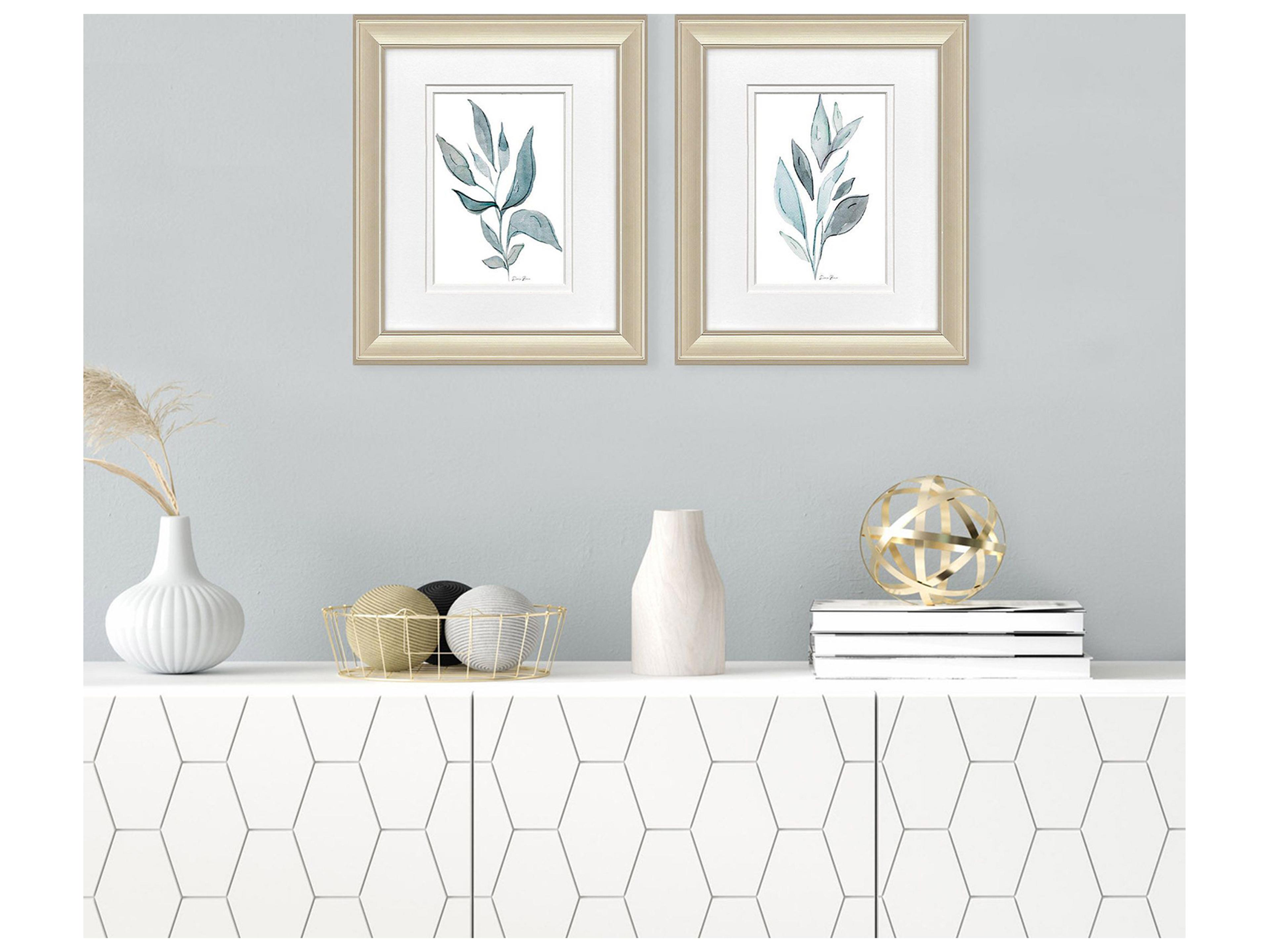 Paragon Teal Stems Framed Art - Set of 2