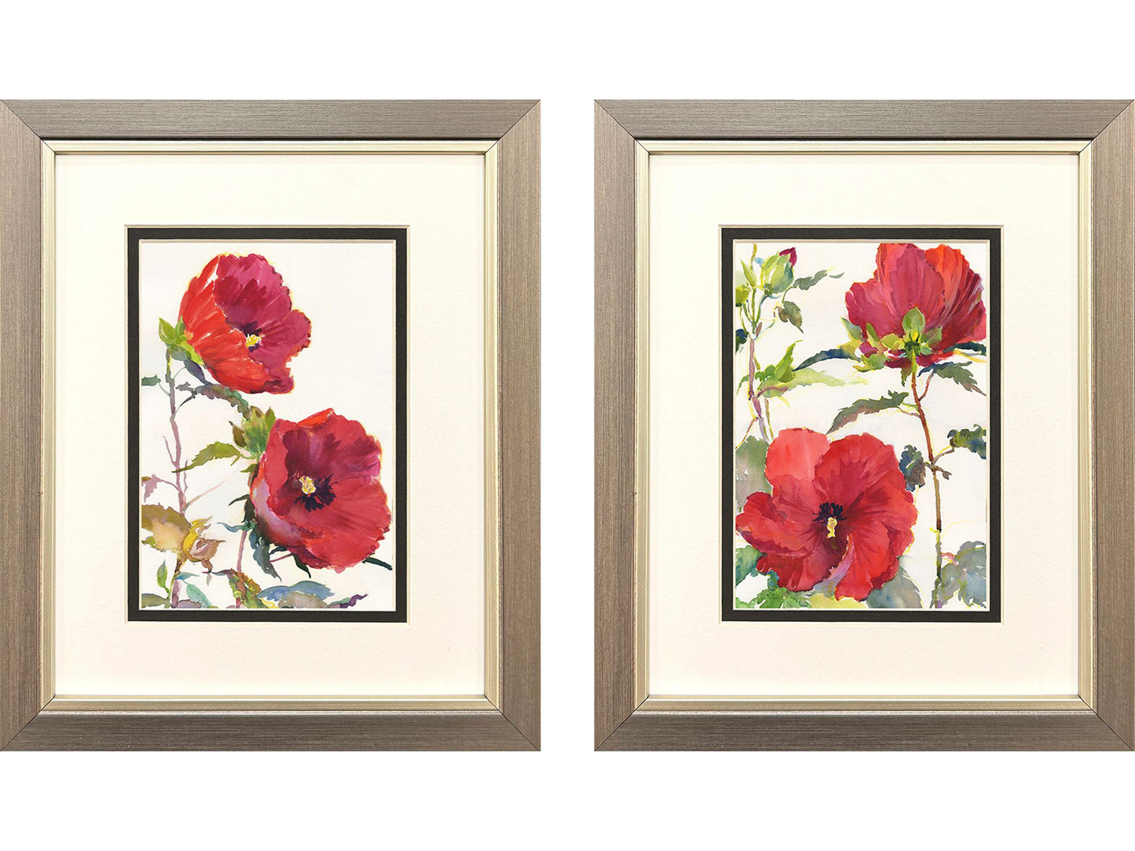 Paragon Hibiscus Glow Framed Art - Set of 2