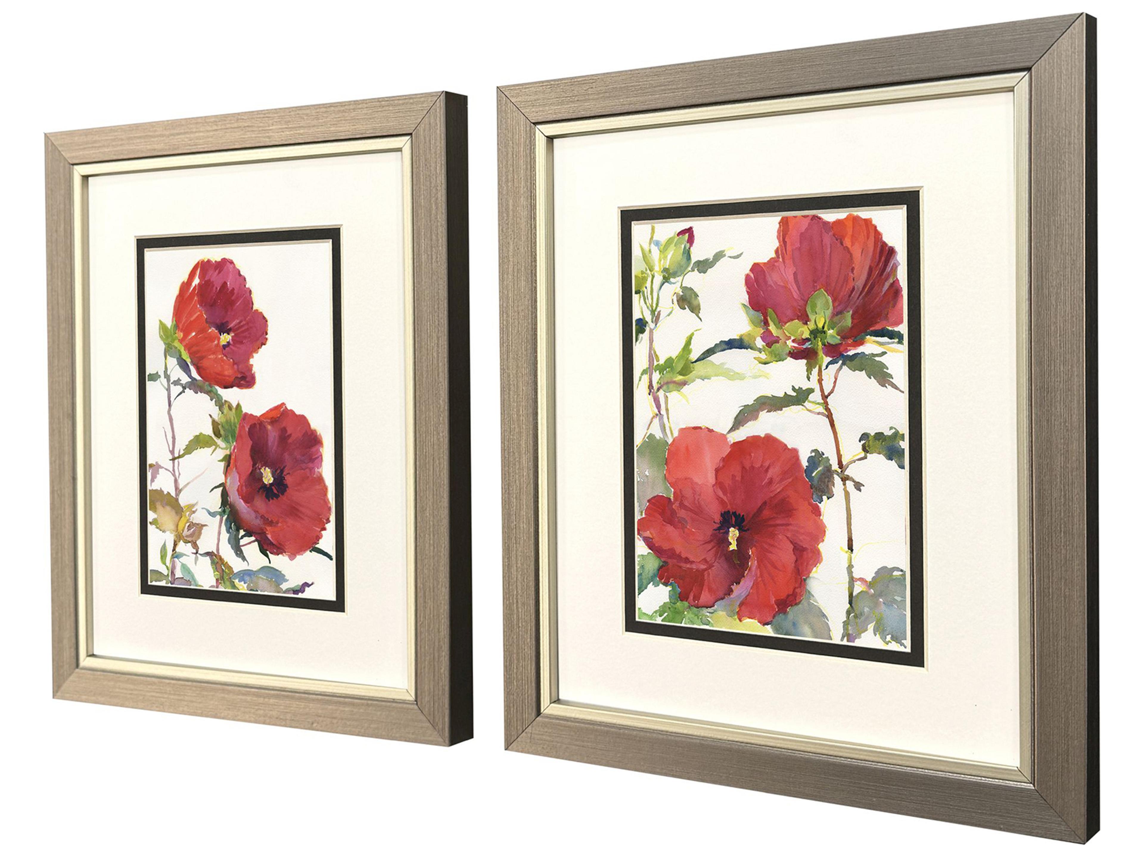 Paragon Hibiscus Glow Framed Art - Set of 2