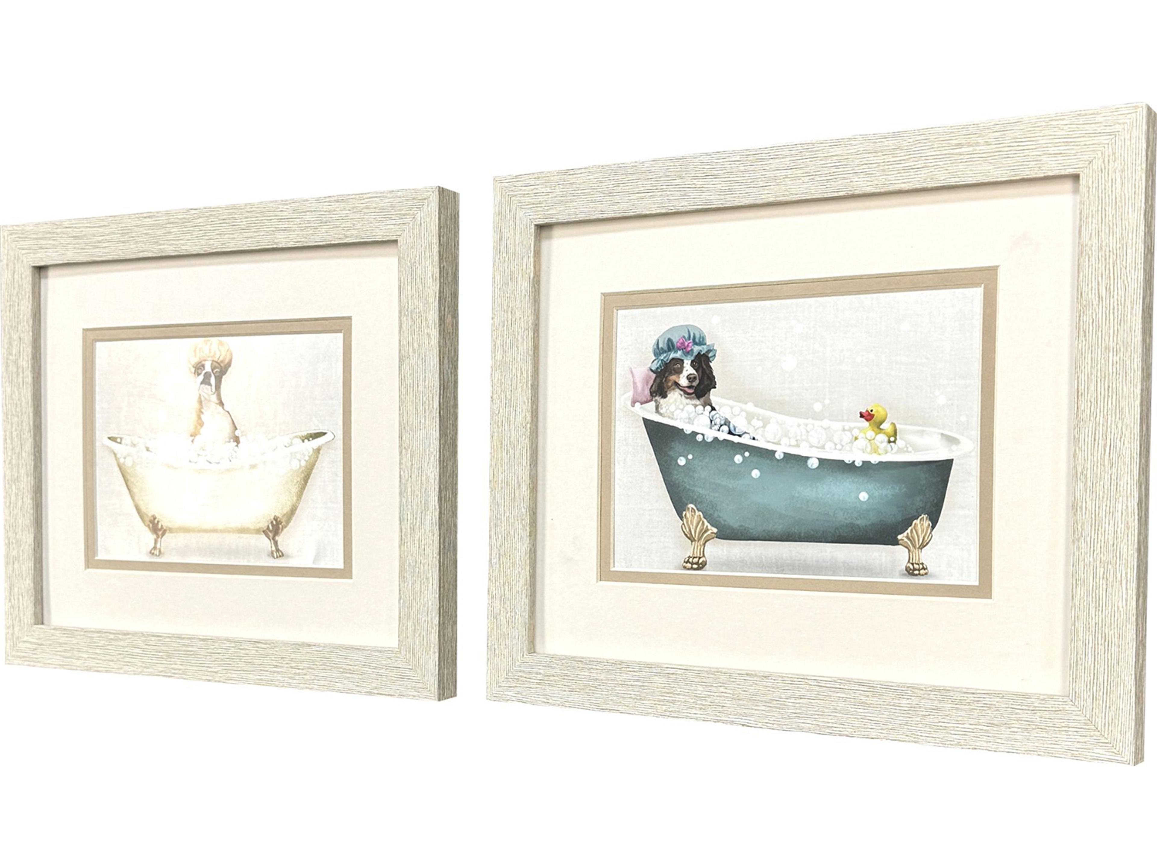 Paragon Bath Dogs I Framed Art - Set of 2