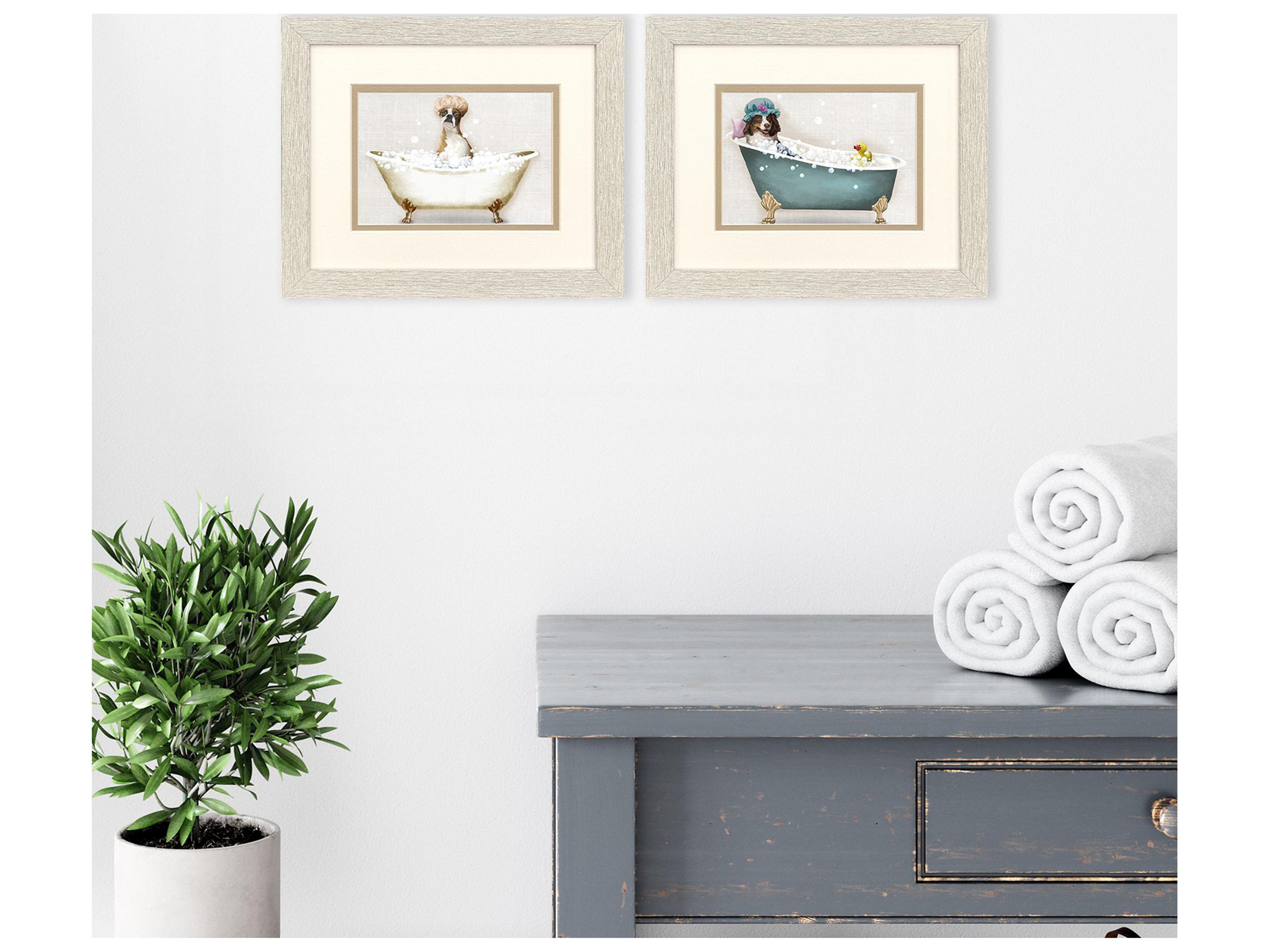 Paragon Bath Dogs I Framed Art - Set of 2