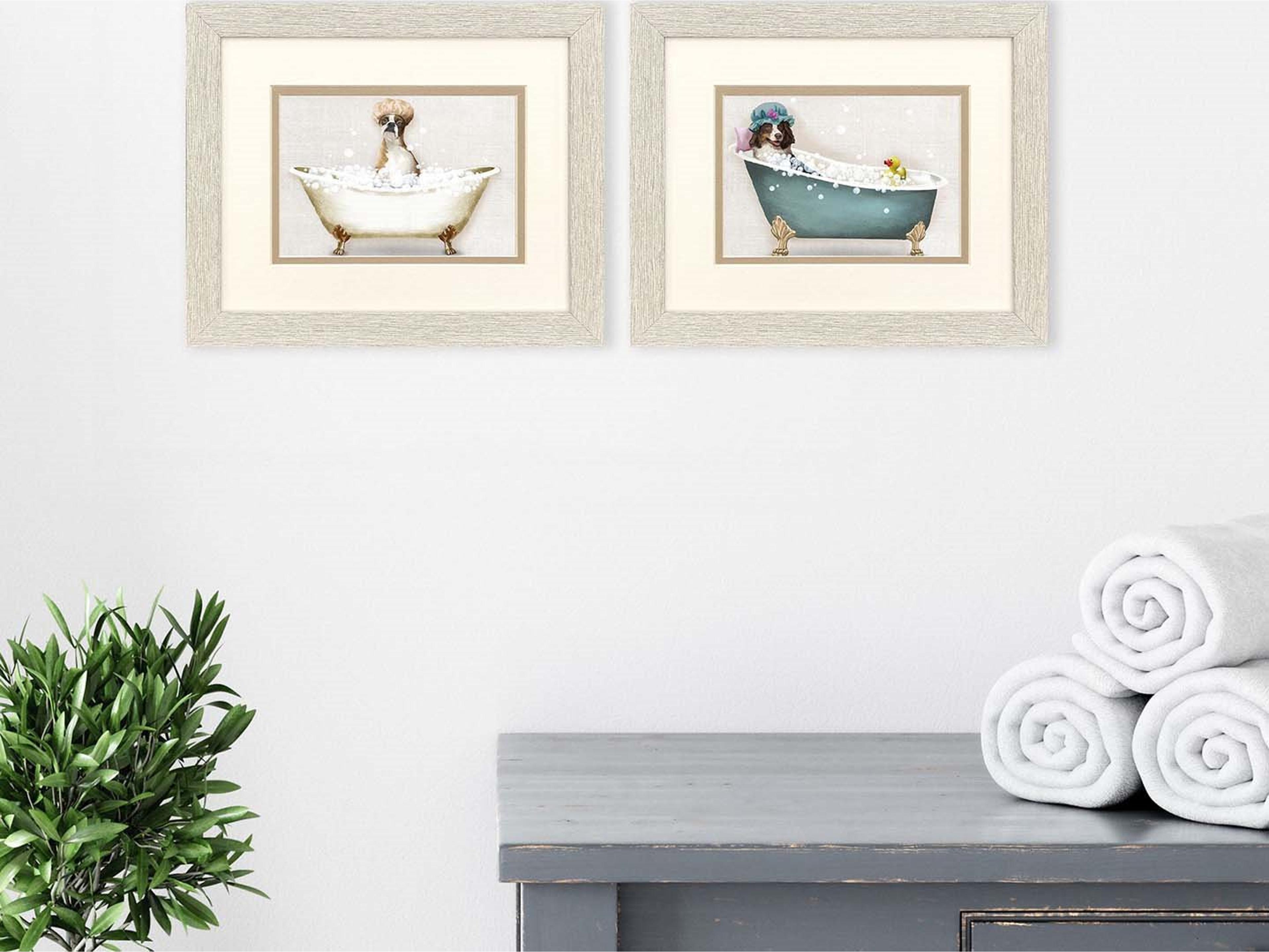 Paragon Bath Dogs I Framed Art - Set of 2